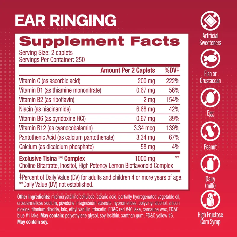 Lipo-Flavonoid Lipo-Flavonoid Plus,Tinnitus Relief for Ringing Ears, OTC Flavonoid Ear Health Vitamins, Vitamin C, Clinically Proven Formula, Doctor Recommended, 500 Caplets - Image 5