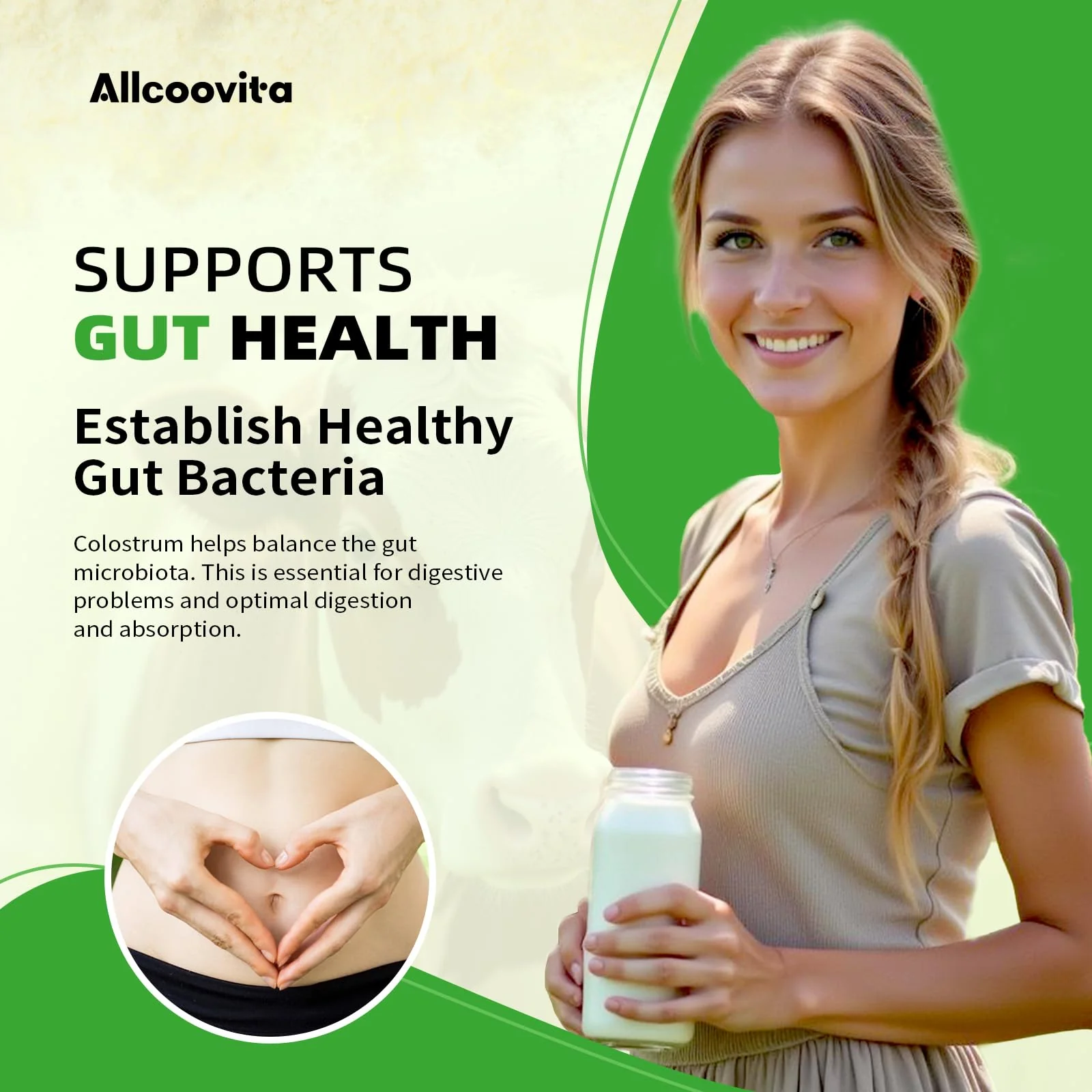 Liposomal Bovine Colostrum Powder - Pure Bovine Colostrum for Humans - Grass Fed Colostrum Supplement for Gut Support, Immune Health and Hair Growth,72 Servings per Bottle.180g/6.35 oz - Image 4