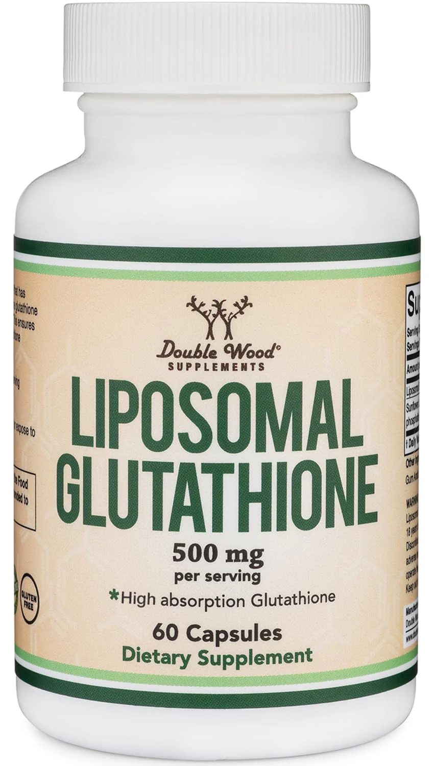 Liposomal Glutathione Supplement 500mg per Serving, 60 Capsules (Vegan Safe, Non-GMO) Max Absorption Liposomal Glutathione with Genuine Smell and Taste by Double Wood - Image 2