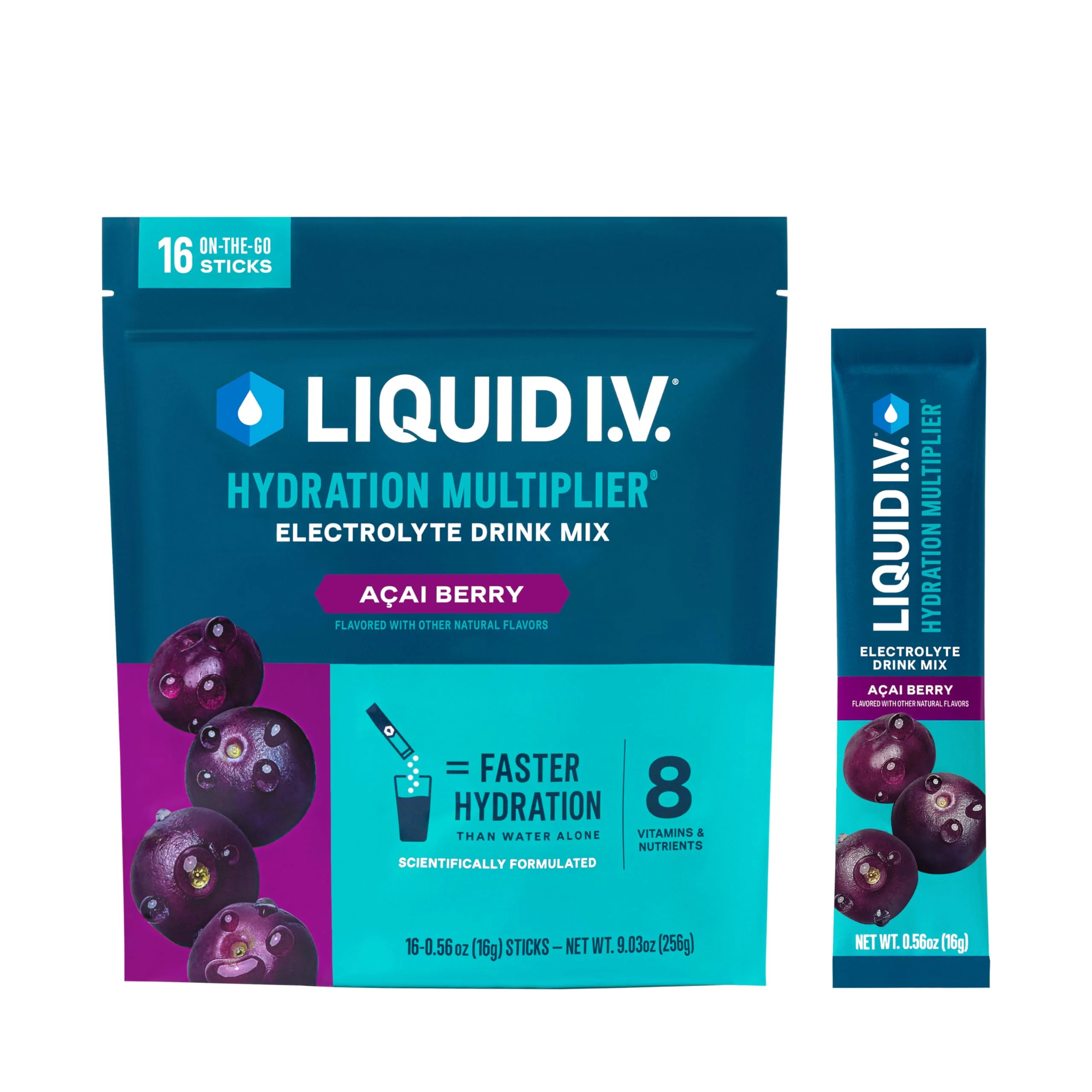 Liquid I.V.® Hydration Multiplier - Acai Berry | Electrolyte Powder Drink Mix | 1 Pack (16 Servings) - Image 3