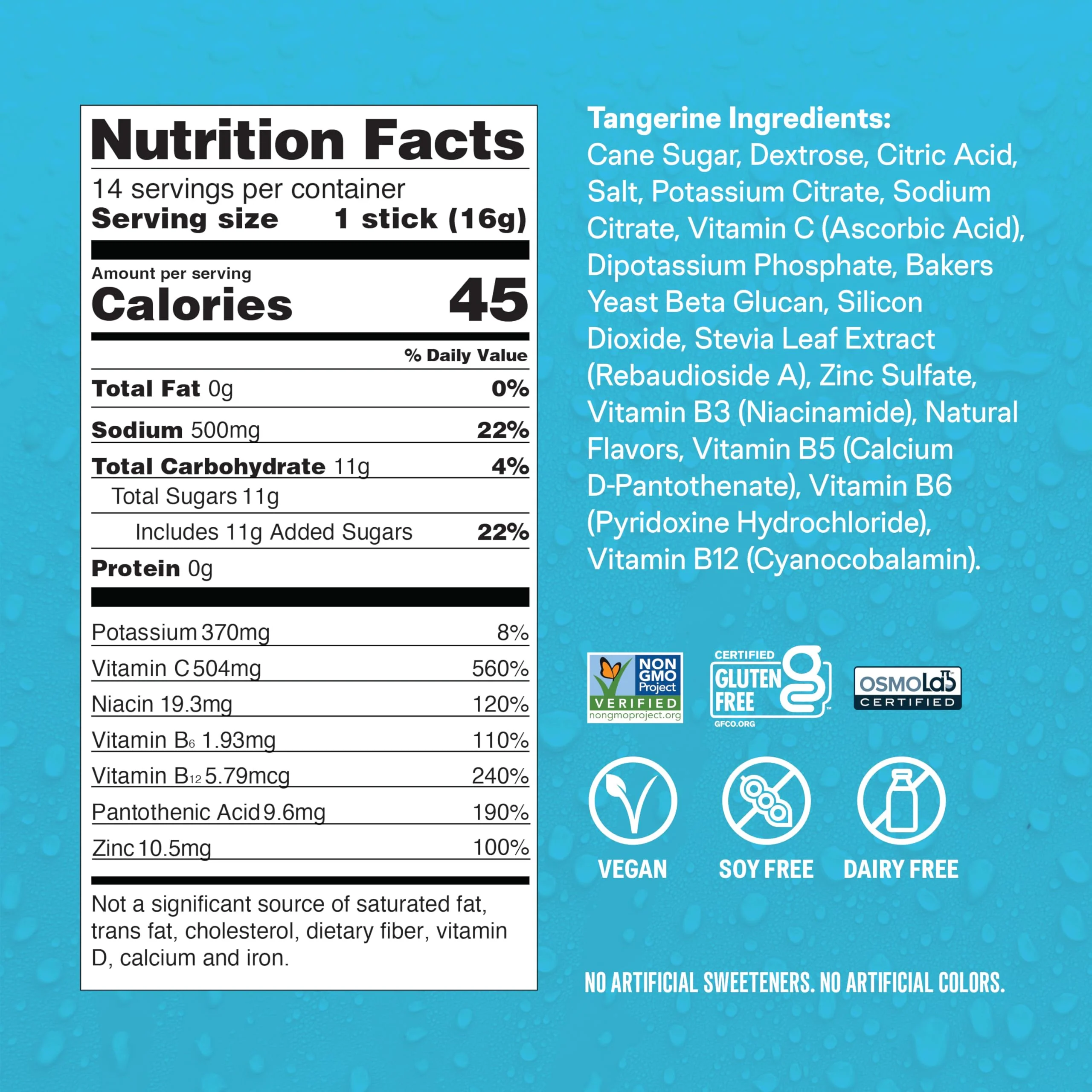 Liquid I.V.® Hydration Multiplier +Immune Support - Tangerine | Electrolyte Powder Drink Mix | 1 Pack (14 Servings) - Image 3