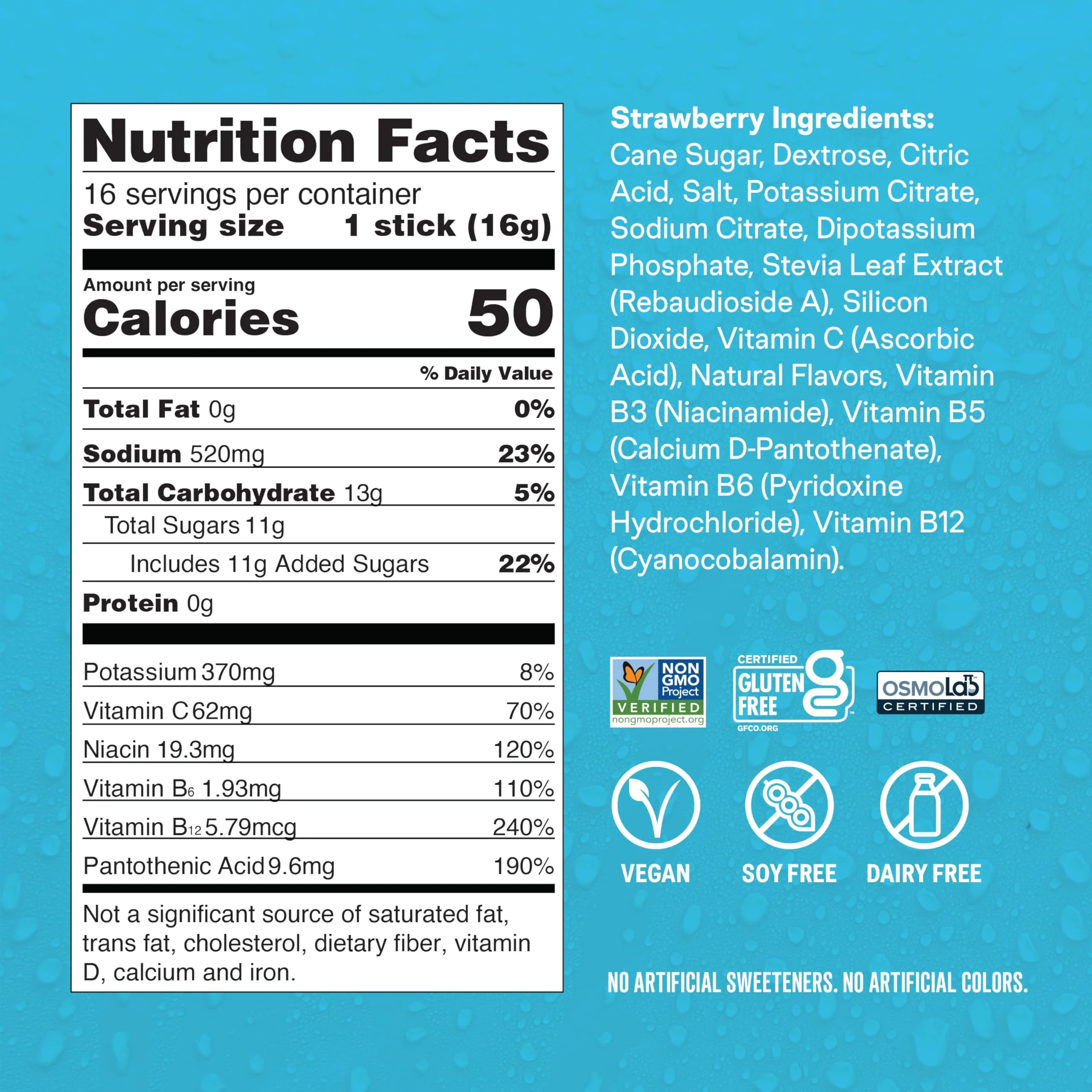 Liquid I.V.® Hydration Multiplier - Strawberry | Electrolyte Powder Drink Mix | 1 Pack (16 Servings) - Image 2