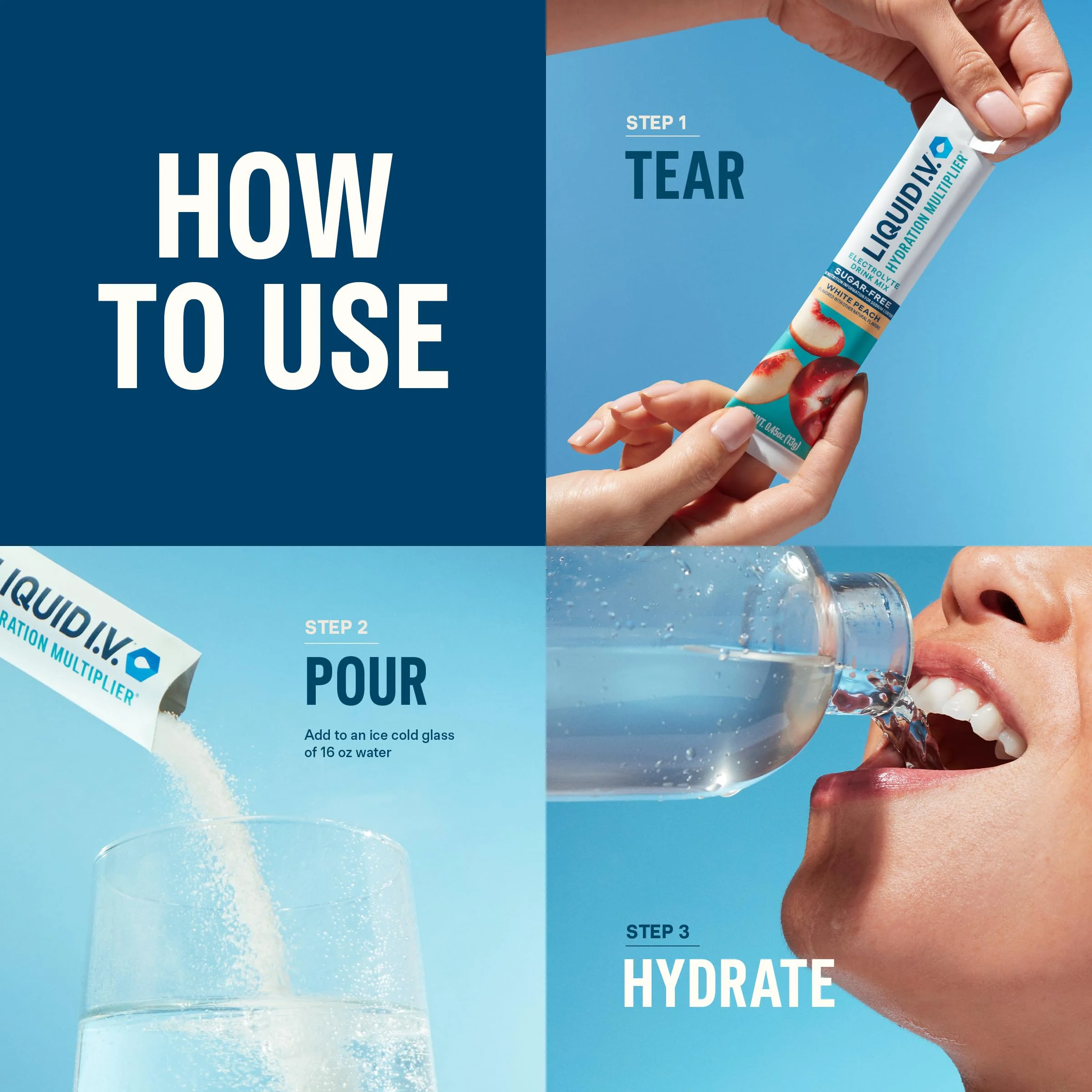 Liquid I.V. Sugar-Free Hydration Multiplier - Lemon Lime – Hydration Powder Packets | Electrolyte Drink Mix | Easy Open Single-Serving Stick | Non-GMO | 14 Sticks - Image 4