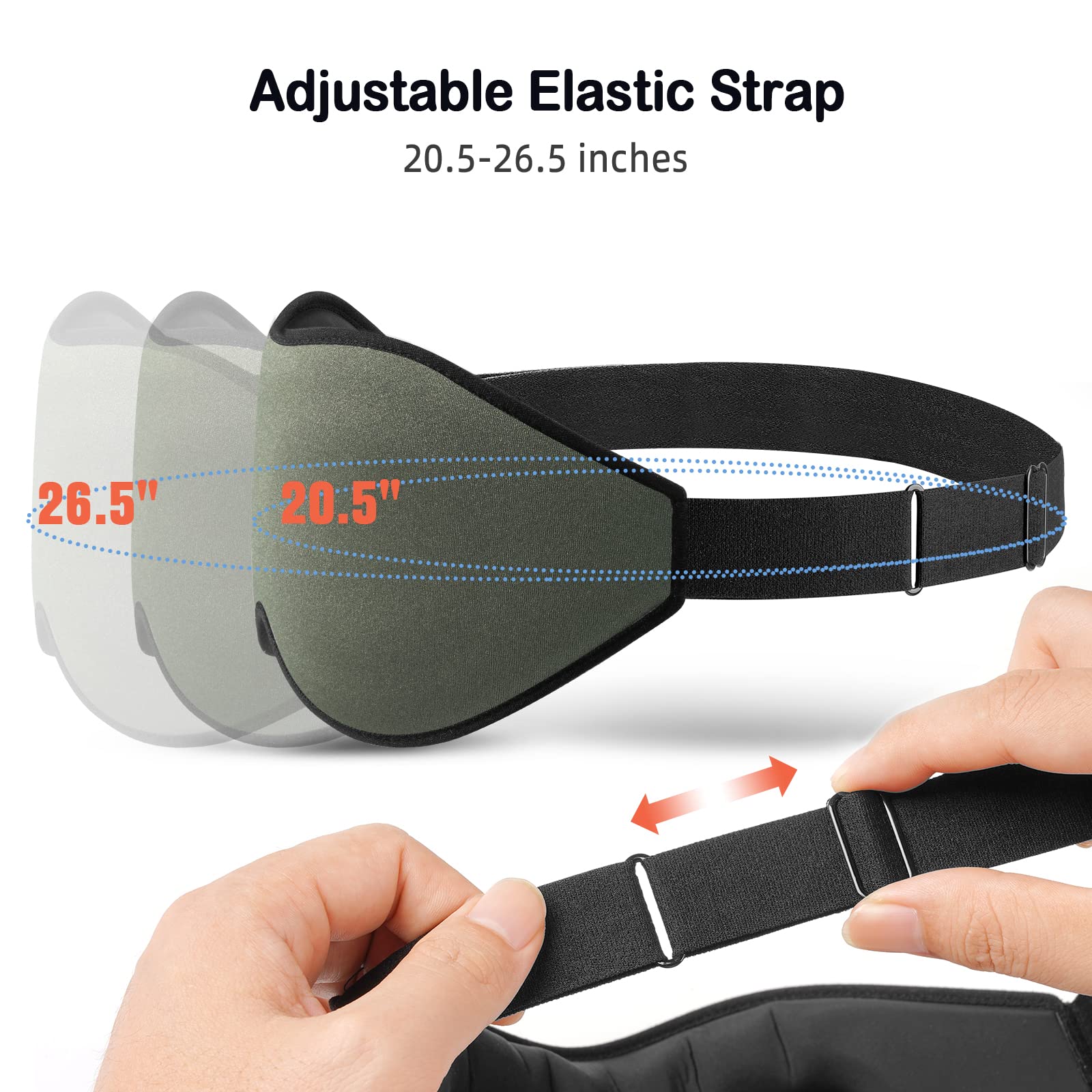 LitBear Sleep Mask for Men Side Sleeper, Sleeping Mask for Women Light Blocking, 3D Contoured Cup Eye Mask Sleeping, Soft Lightweight Sleep Eye Mask with Adjustable Elastic Strap for Traveling - Image 3