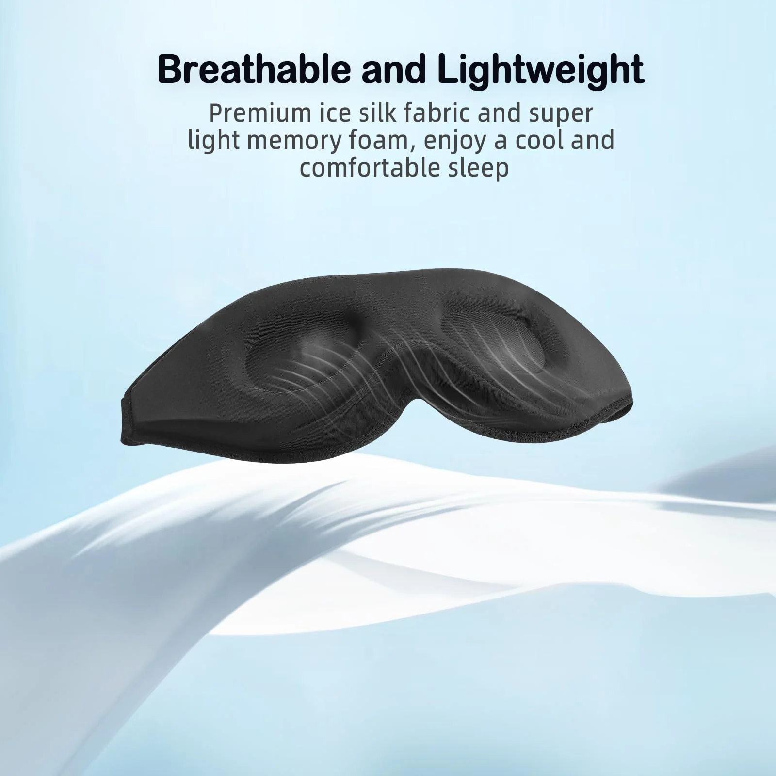 LitBear Sleep Mask for Side Sleeper Women Men, Eye Mask for Sleeping Light Blocking, 3D Contoured Cup Sleeping Mask, Soft Breathable Sleep Eye Mask with Adjustable Elastic Strap for Flight Nap - Image 3