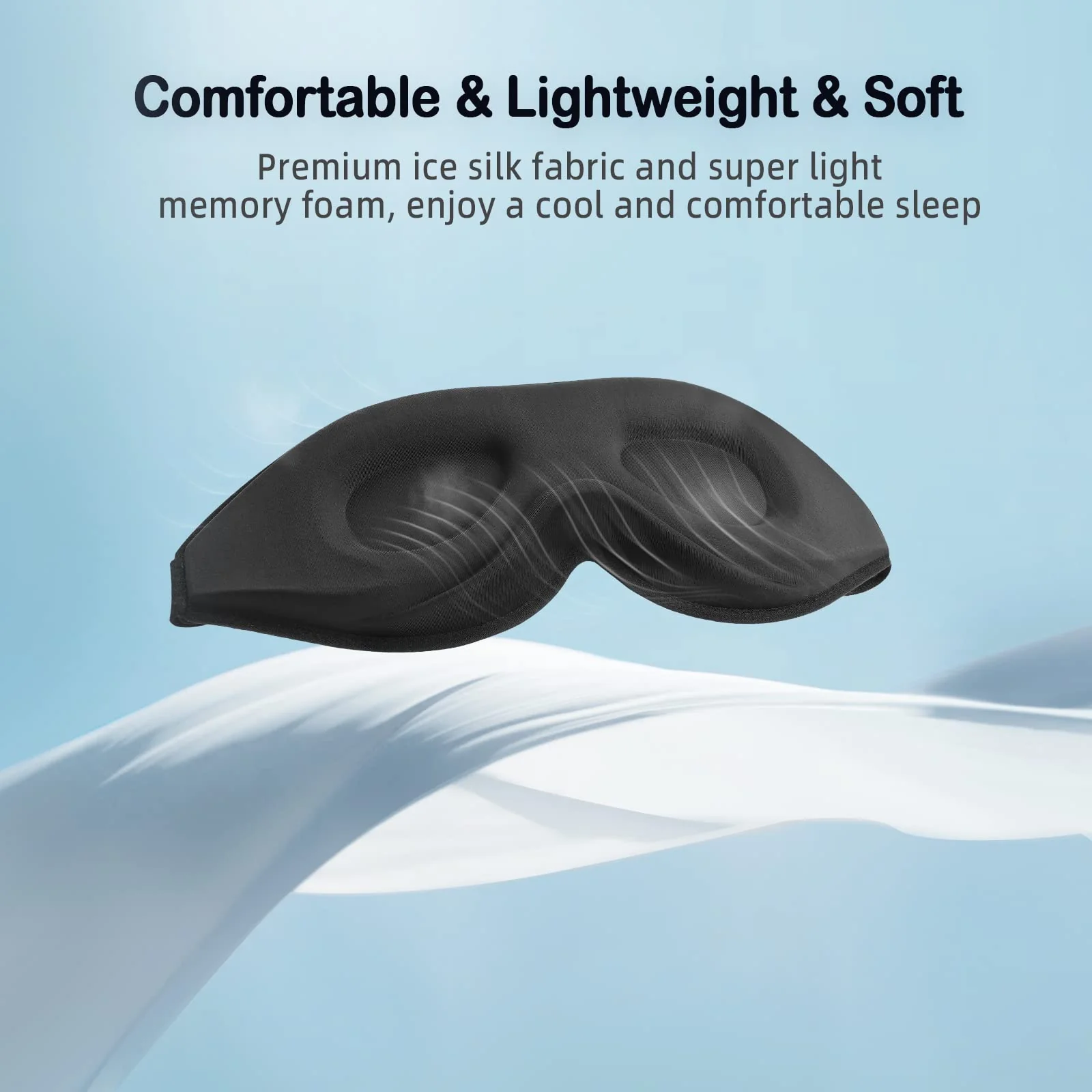 LitBear Sleep Masks for Women, Sleep Eye Mask for Sleeping, Comfortable Night Sleeping Mask, Soft Contoured Eye Cover for Sleeping with Elastic Strap for Side Sleeper Flying Shift Worker Light Sleeper - Image 3