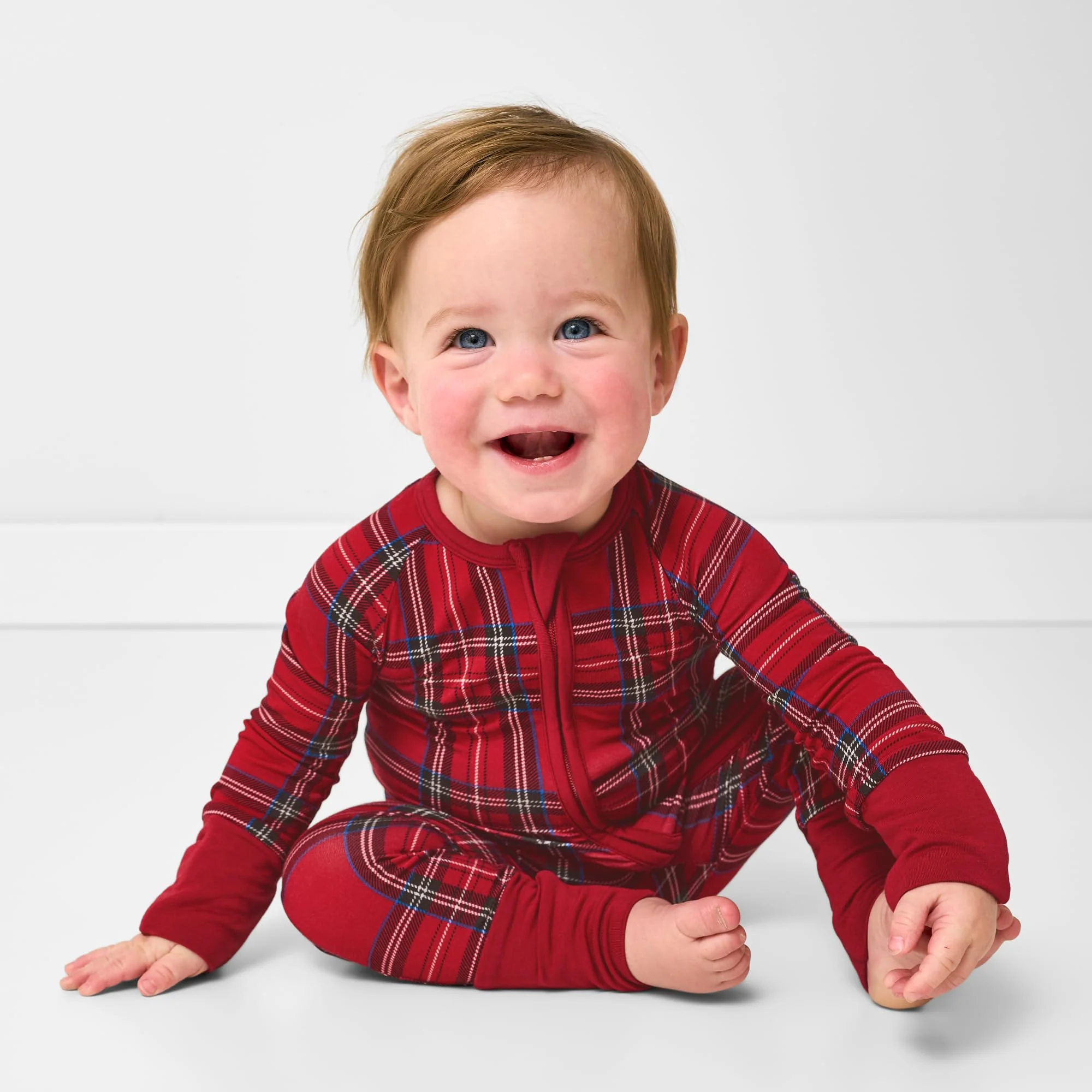 Little Sleepies Christmas Pajamas for Baby Boys & Girls, Viscose from Bamboo Newborn Pajamas, Family Matching Christmas PJs, Holiday Plaid, 6-12 months - Image 2