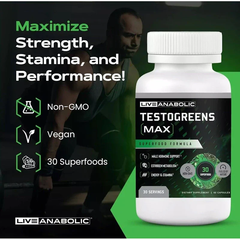 Live Anabolic Testogreens MAX - Men’S Daily Supplement with DIM & Black Pepper E - Image 5
