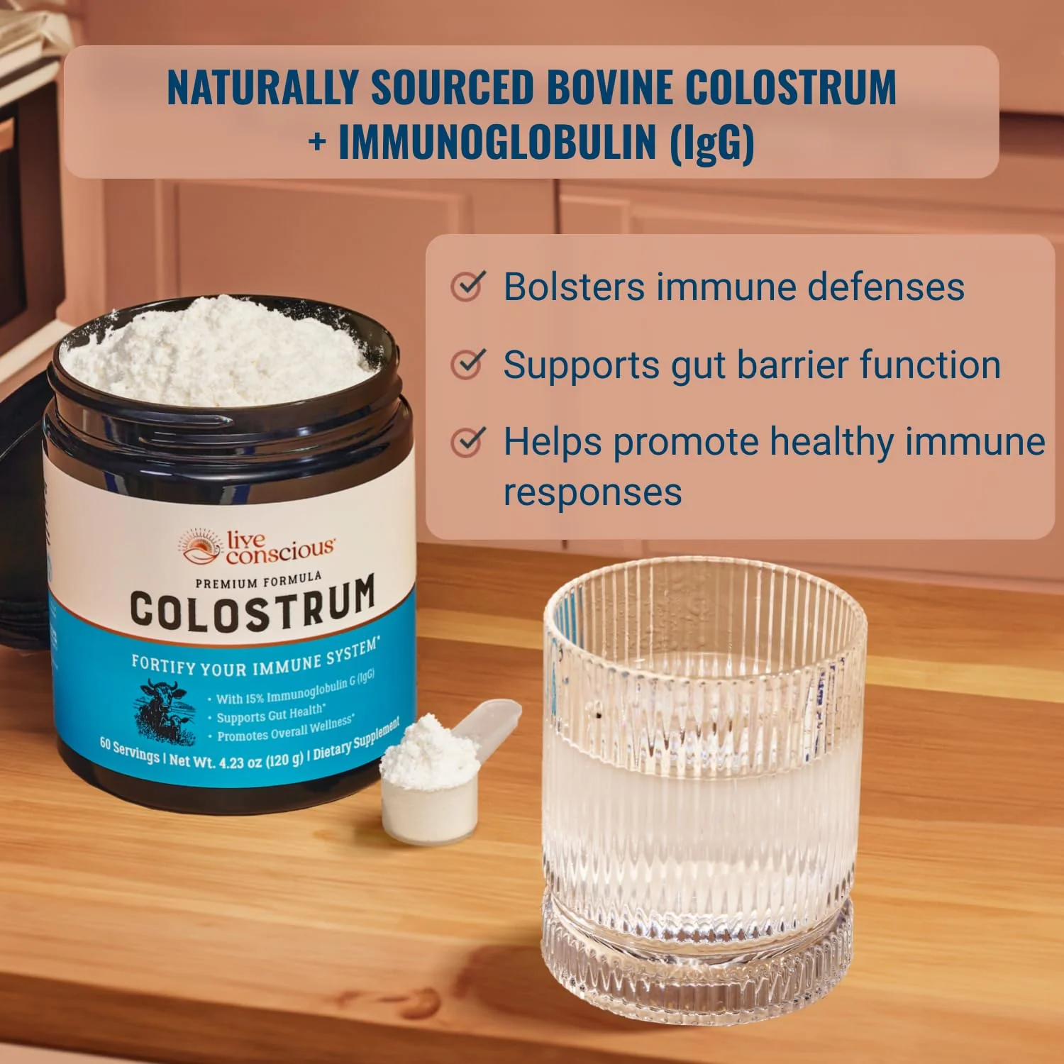 Live Conscious Colostrum Powder - Grass Fed Colostrum Supplement with Lactoferrin for Iron Absorption - Bovine Colostrum an Immune System Supplement - Image 9