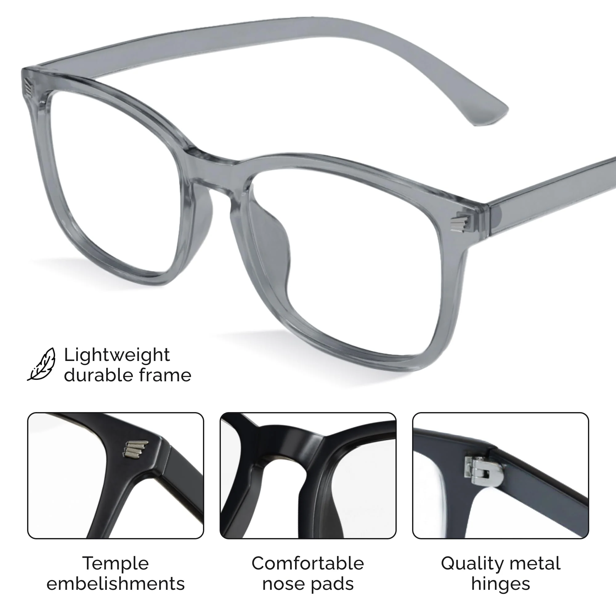 livho High Tech Blue Light Glasses - Advanced 99% Blue Light Blocking Computer Glasses - Anti Eyestrain & UV Glare Protection - Image 6