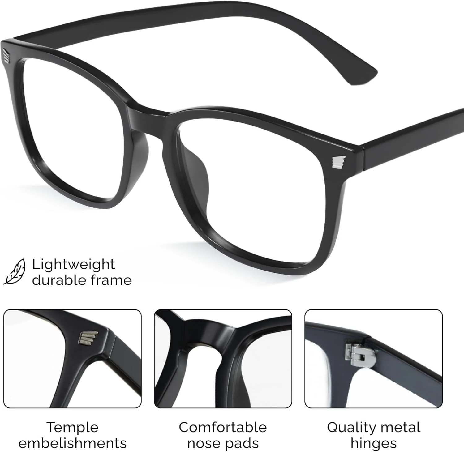 livho High Tech Blue Light Glasses - Advanced 99% Blue Light Blocking Computer Glasses - Anti Eyestrain & UV Glare Protection - Image 6