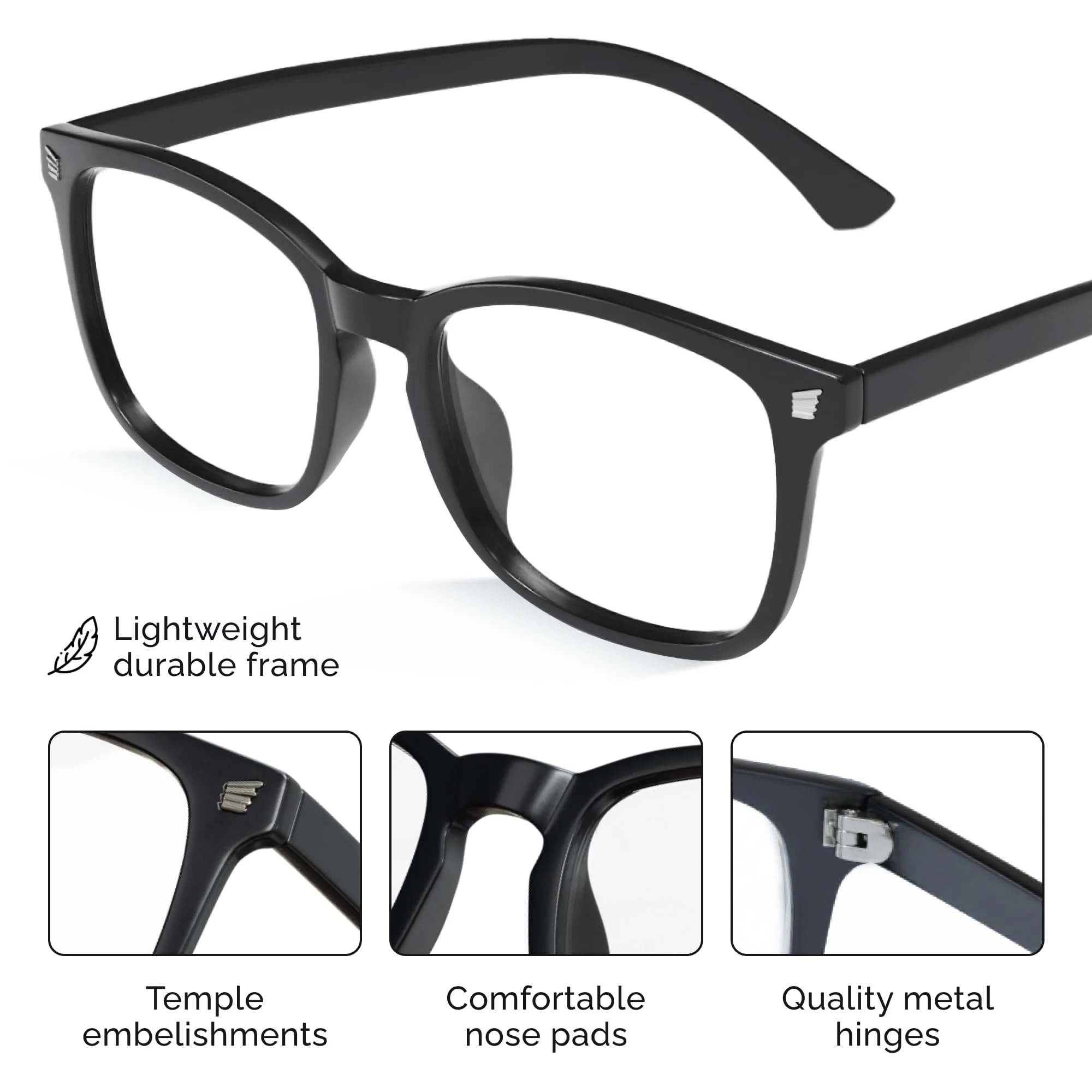 livho High Tech Blue Light Glasses - Advanced up to 99% Blue Light Blocking Computer Glasses - Anti Eyestrain & UV Glare Protection - Image 6