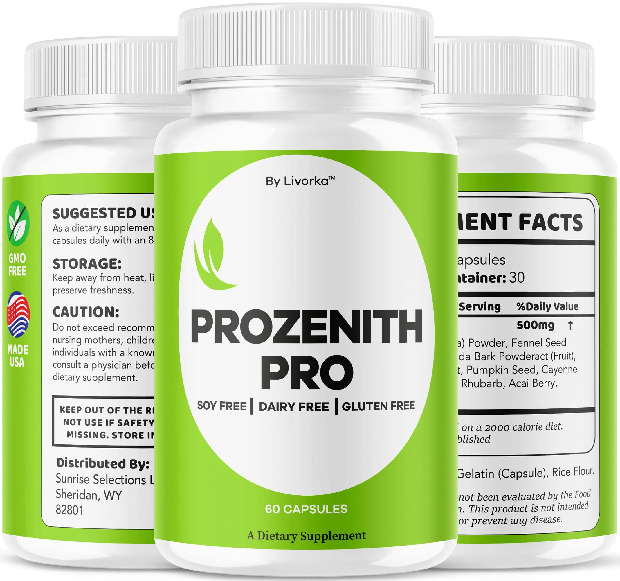 LIVORKA (2 Pack) Prozenith Pro Capsules - Official Prozenith Pro Pills Supplement Premium Formula, Natural Support for Overall Health & Wellness, Pro ZenithPro Reviews, 120 Capsules for 2 Months - Image 2
