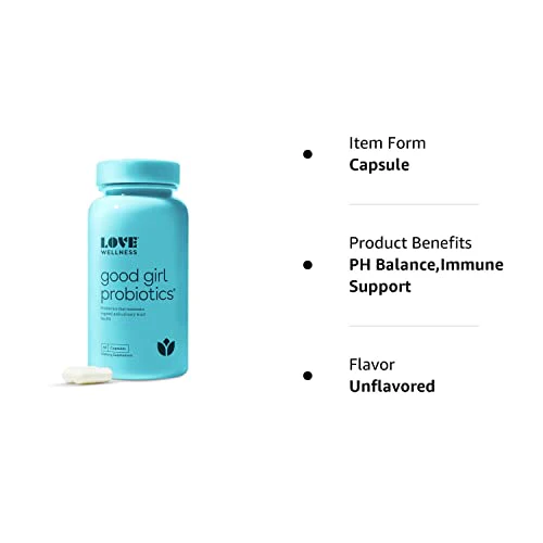 Love Wellness Vaginal Probiotics for Women, Good Girl Probiotics | pH Balance Supplement for Feminine Health with Prebiotics | Urinary Tract Health for Vaginal Odor & Flora | 60 Count (Pack of 1) - Image 2