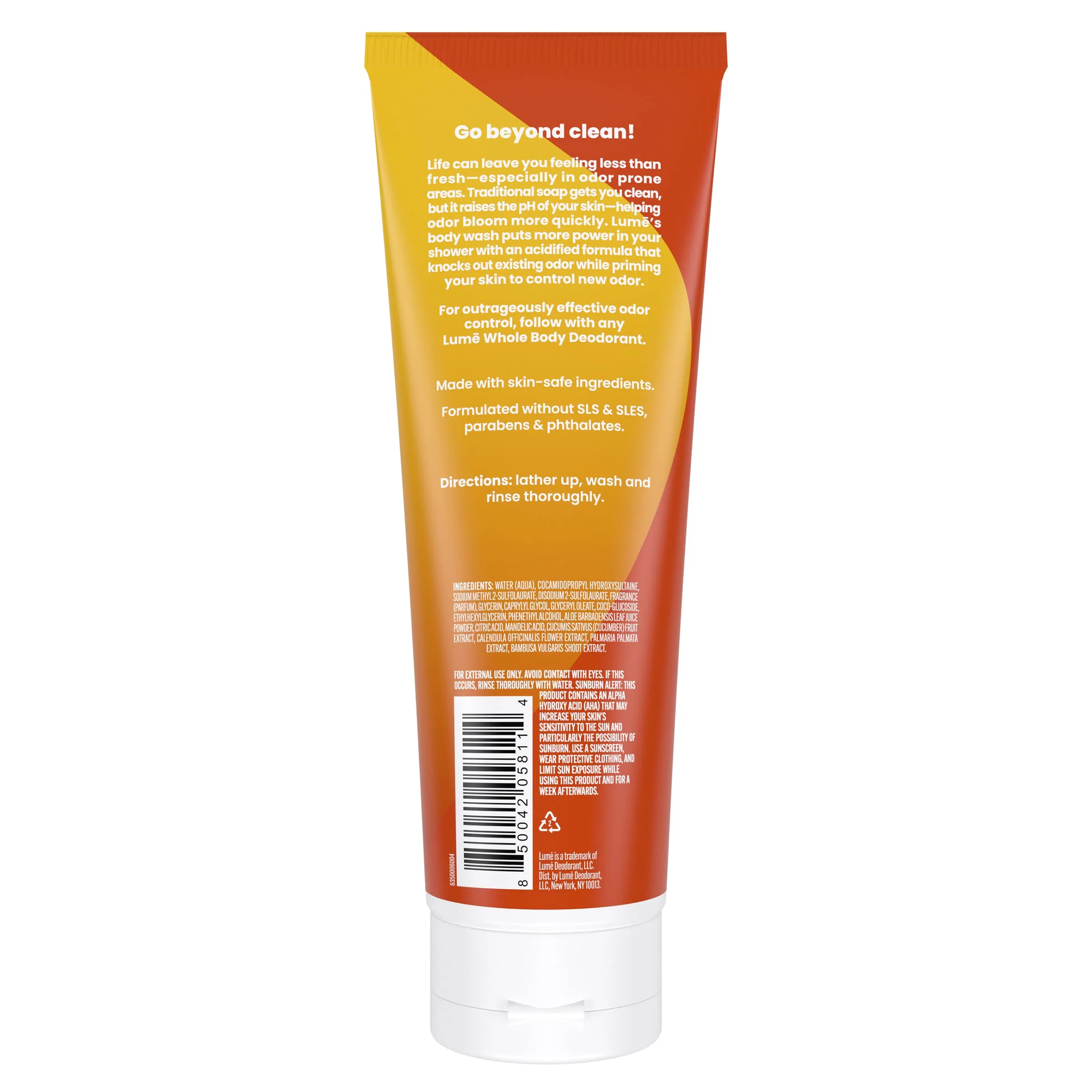 Lume Acidified Body Wash - 24 Hour Odor Control - Removes Odor Better than Soap - Moisturizing Formula - Formulated Without SLS or Parabens - OB/GYN Developed - 8.5 ounce (Toasted Coconut) - Image 8