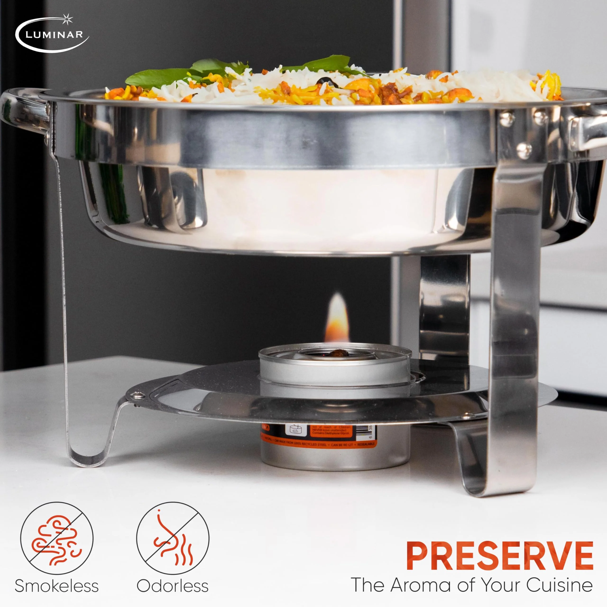 Luminar Resealable-Wick Chafing Fuel Cans, 24 Pack, 2 Hour - Premium Quality Burners for Food Warmers - No More Spills, Waste, or Hassle - Perfect for Convenient, and Long-Lasting Event Catering - Image 3