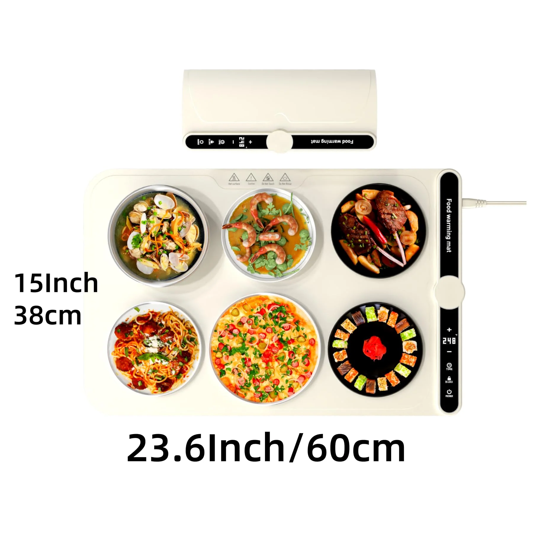 LYSXP 2025 Food Warming Mat, 15x23.6Inch 9-Level Temperature Adjustment, Multi-Functional Food Heater for Parties and Daily Use (Beige) - Image 7