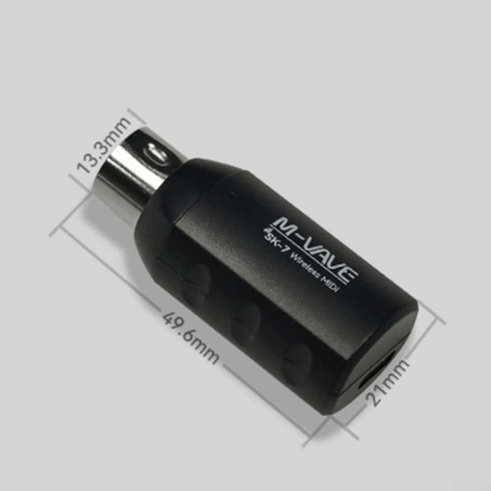M-VAVE-SK7 5-pin Wireless MIDI-Adapter, Bluetooth-5.0 DIN5-MIDI In/Out Interface For Keyboards/Synths/Controllers,Ultra-Low Latency,Automatic Pairing-MIDI - Image 8