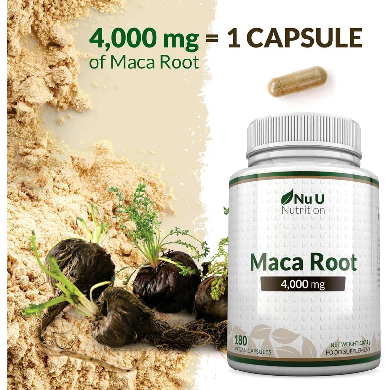 Maca Root Capsules 4000mg – 180 Vegan Capsules – 6-Month Supply – High-Strength Peruvian Maca for Men & Women – Made in the UK by Nu U Nutrition - Image 8