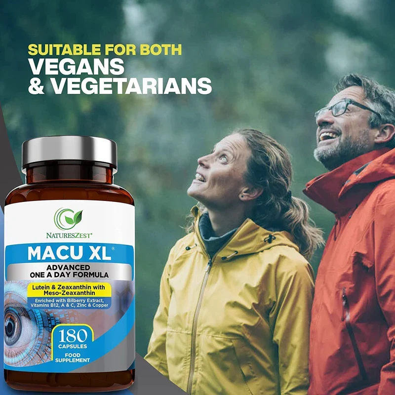 Macu XL - Lutein and Zeaxanthin Supplement - 6 Month Supply with Meso Zeaxanthin, Bilberry Extract, Vitamins A, B12 & Zinc, 180 Vegan Capsules - Eye Supplement for Vision Health – Packaging May Vary - Image 6