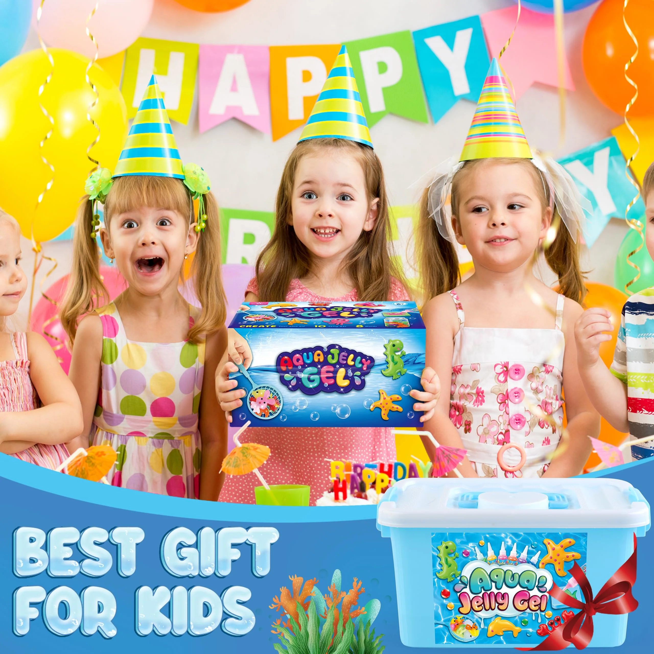 Magic Gel Water Elf Toy Kit, Aqua Fairy Water Gel Kit for Kids with 10PCS Aqua Jelly Gels & Animal Mold, Gift for Christmas, Easter, Birthday, New Year, Creative Art Craft Girls 6 7 8 9 10 Year Old - Image 2
