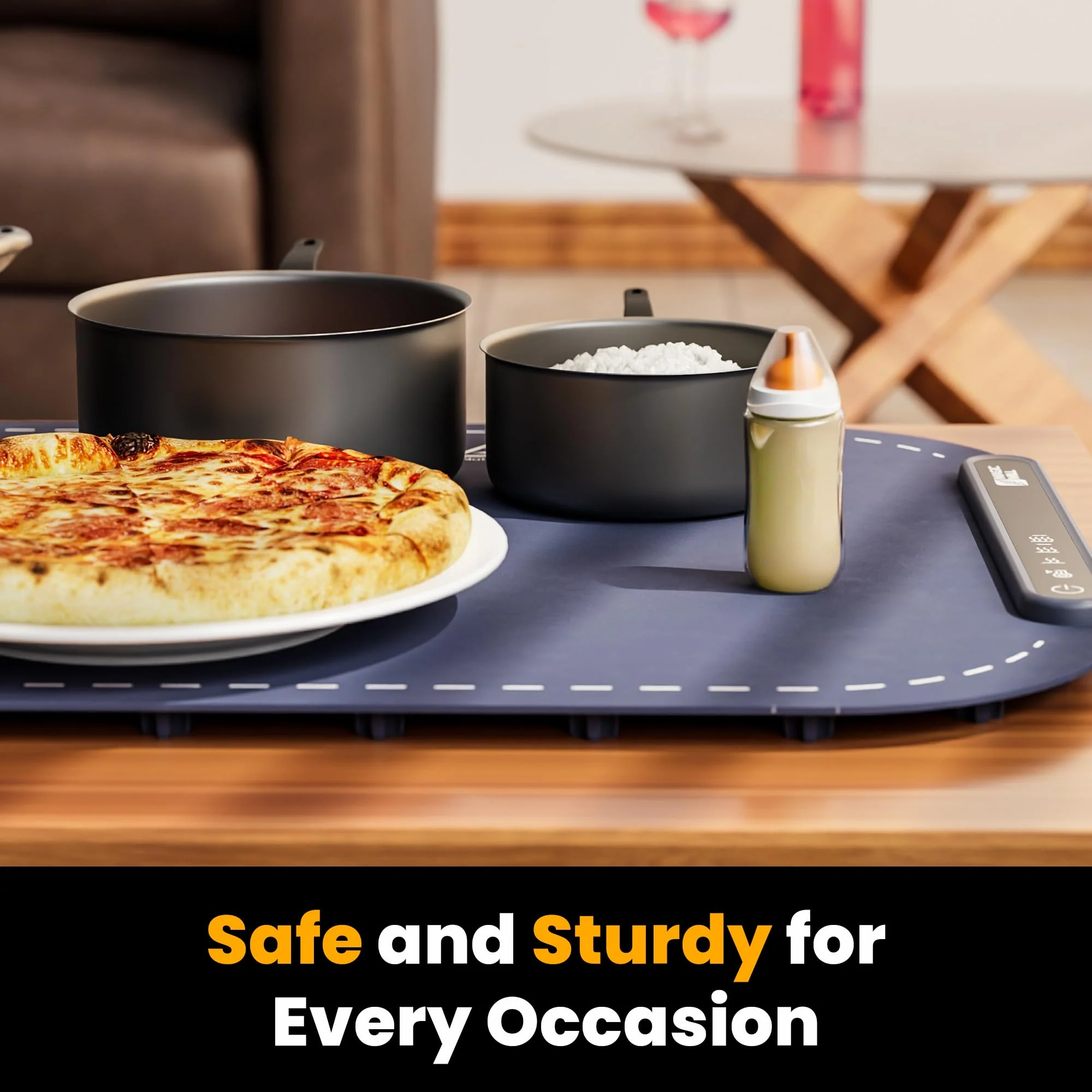 Magic Mill Warming Mat for Food - Premium XL Electric Warming Tray, 3 Temperature Levels, 10s Fast Heating Silicone Surface, Rollup Buffet Heat Pad, Non-Slip Feet, Ideal for Parties, Home, Travel - Image 5