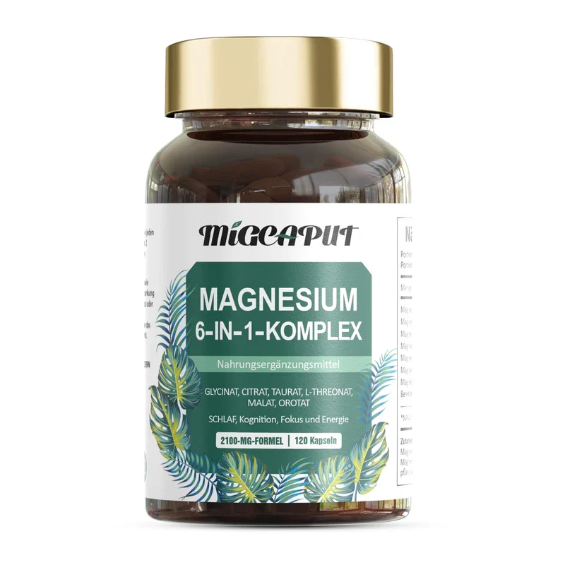 Magnesium Komplex - Premium: Aus 5 hochwertigen Verbindungen - 400mg elementares Magnesium pro Tagesdosis - Laborgeprüft, vegan, hochdosiert