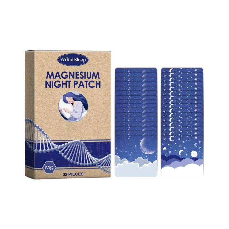 Magnesium Night Patches【32pcs】,Magnesium Oil Patch, Lavender & Chamomile Extract, Coconut Oil, All-Natural Plant Ingredients, Gentle Scent, for All Skin Types, Travel-Friendly (1 Month Supply)