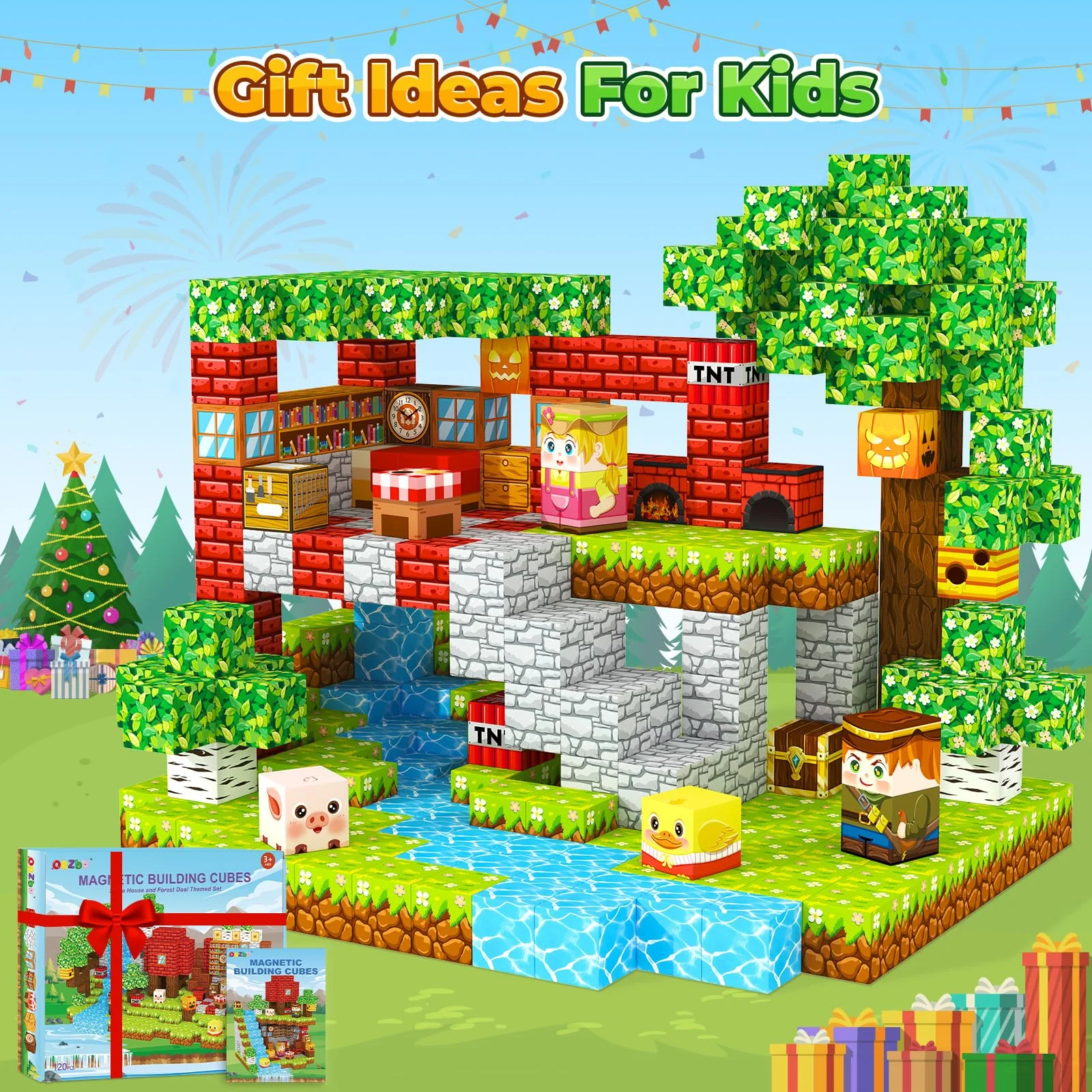 Magnetic Blocks Kids Games Building Toys for 3 4 5 6 7 8 9 10 11 12 Year Old Boys Girls, Magnetic Tiles Cubes STEM Sensory Toys for Toddler Travel Party Christmas Birthday Gifts - Image 2