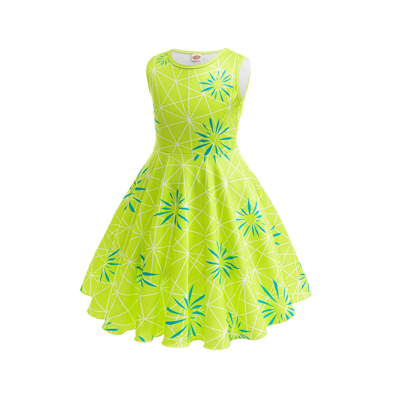 Magwei Girls Disgust Costume Joy Princess Dress Costume Kids Cosplay Dress up Halloween Birthday Christmas Outfits with Wig (Light Green, 11-12 Years) - Image 5