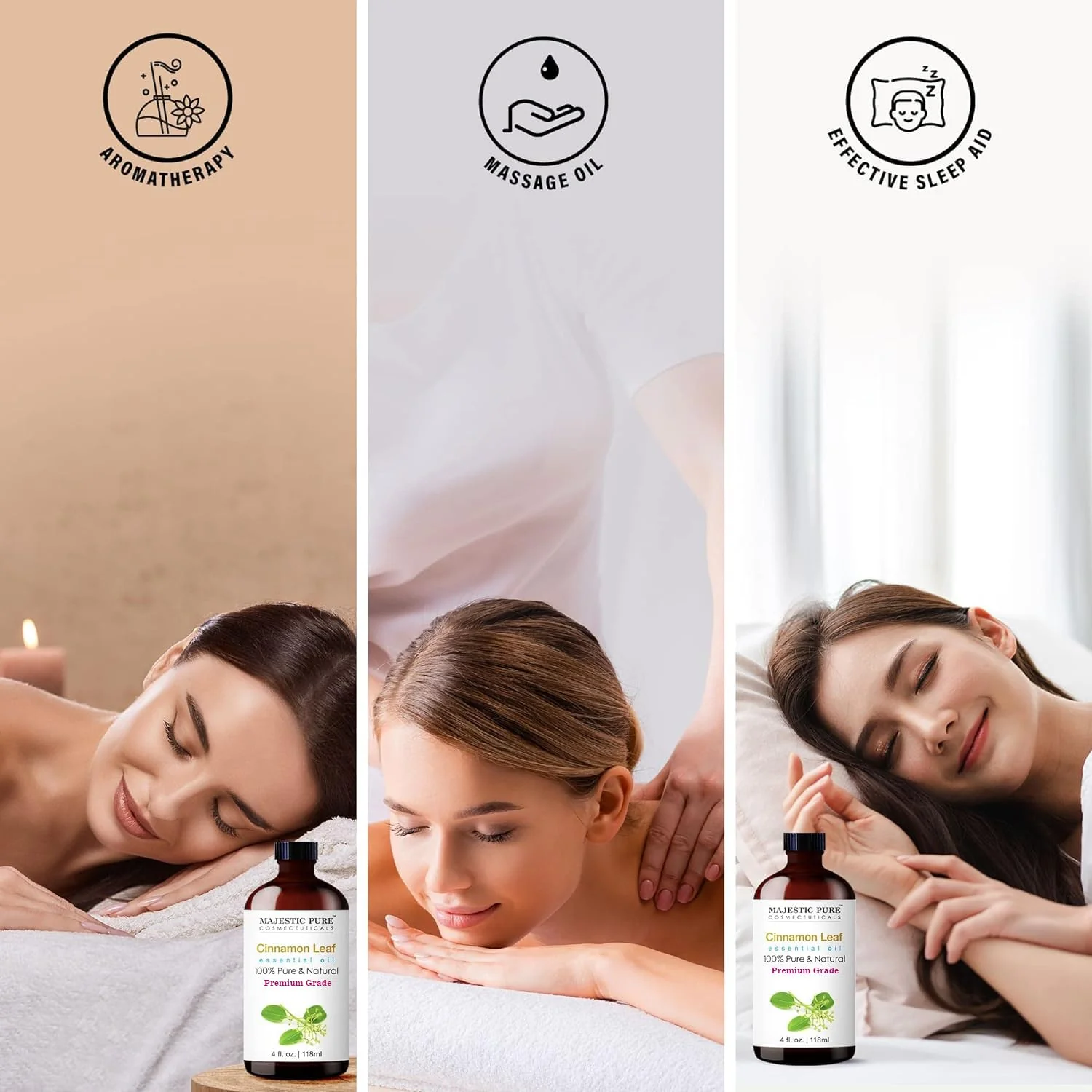 Majestic Pure Cinnamon Essential Oil | 100% Pure and Natural Cinnamon Oil | Premium Grade Essential Oils for Hair Care, Home Diffusers, Skin, Aromatherapy, Massage and Humidifiers | 4 Fl Oz - Image 6