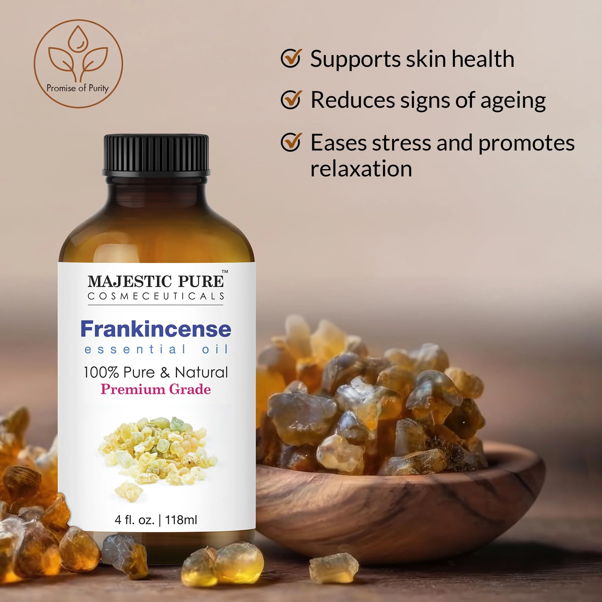 MAJESTIC PURE Frankincense Essential Oil with Glass Dropper | 100% Pure and Natural Frankincense Oil | Premium Grade Essential Oils for Diffusers, Skin, Aromatherapy, Massage | 4 Fl Oz - Image 4