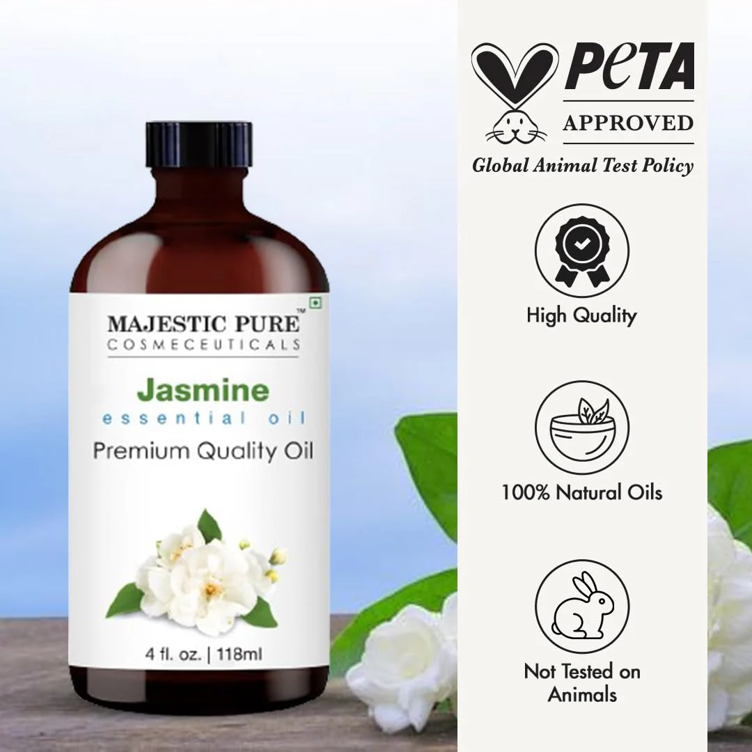 MAJESTIC PURE Jasmine Essential Oil | 100% Pure and Natural Jasmine Oil | Premium Grade Essential Oils for Hair Care, Home Diffusers, Skin, Aromatherapy, Massage and Humidifiers | 4 Fl Oz - Image 6