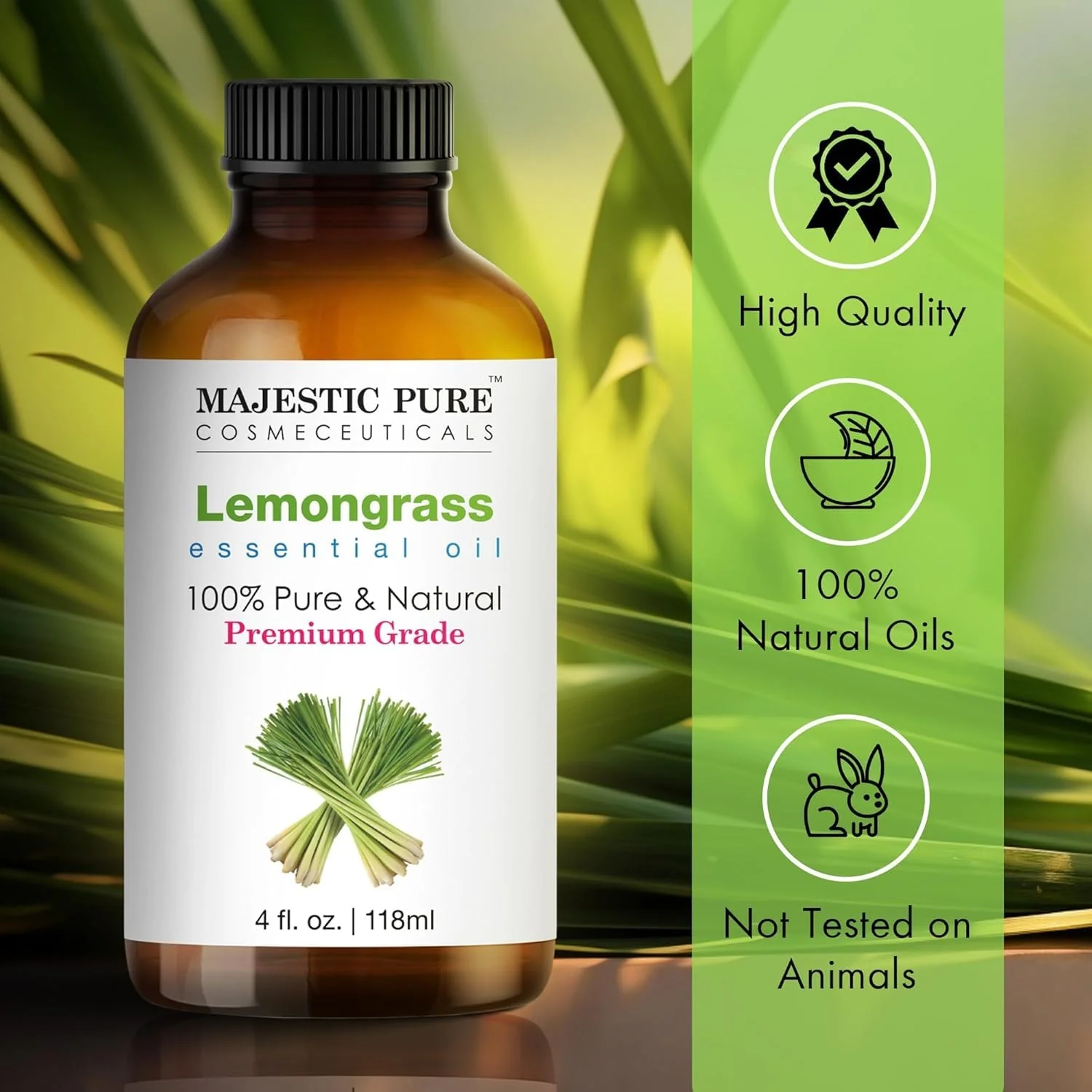 MAJESTIC PURE Lemongrass Essential Oil | 100% Pure and Natural Oil | Premium Grade Essential Oils for Hair Care, Home Diffusers, Skin, Aromatherapy, Massage and Humidifiers | 4 Fl Oz (Pack of 2) - Image 7