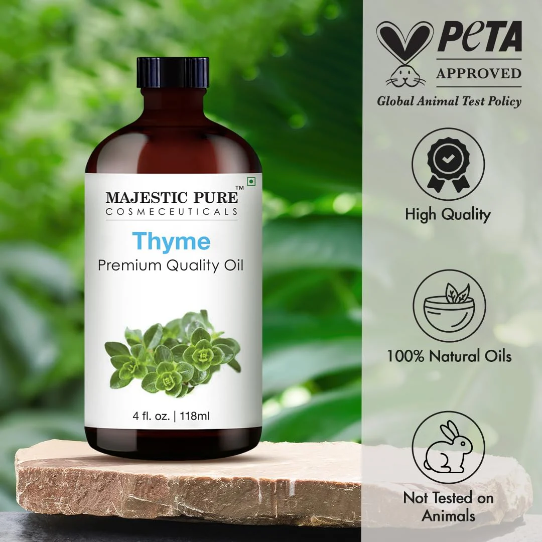 MAJESTIC PURE Thyme Essential Oil | 100% Pure and Natural Thyme Oil | Premium Grade Essential Oils for Hair Care, Home Diffusers, Skin, Aromatherapy, Massage and Humidifiers | 4 Fl Oz - Image 7