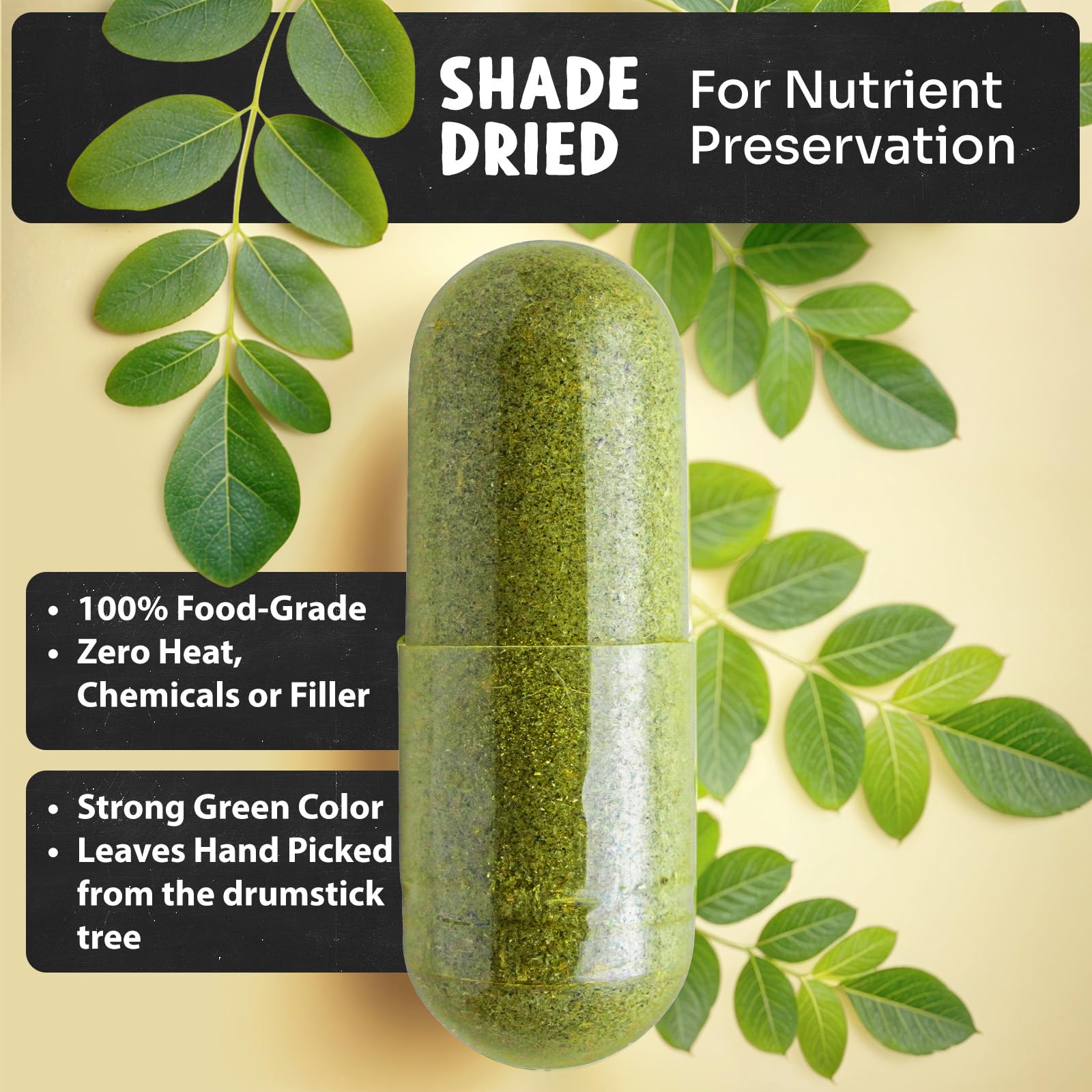 Maju Superfoods Organic Moringa Capsules, Oleifera Leaf, Extra-Fine Quality Moringa Leaves, Dried Drumstick Tree Leaves, Organic Moringa Powder Extract Supplement Capsules from Plant (90 ct) - Image 5