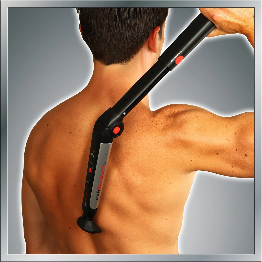 MANGROOMER - ULTIMATE PRO Back Shaver with 2 Shock Absorber Flex Heads, Power Hinge, Extreme Reach Handle and Power Burst - Image 25