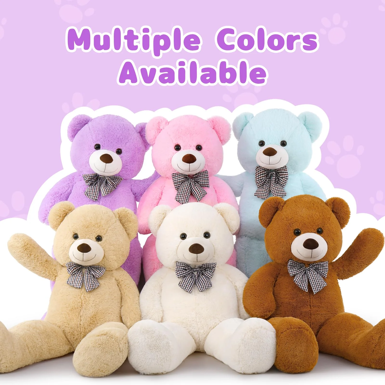 MaoGoLan Big Purple Human Size Teddy Bear 4 Feet 47 inch Huge Lavender Teddy Extra Large Lilac Bears for Girlfriend Wife - Image 6