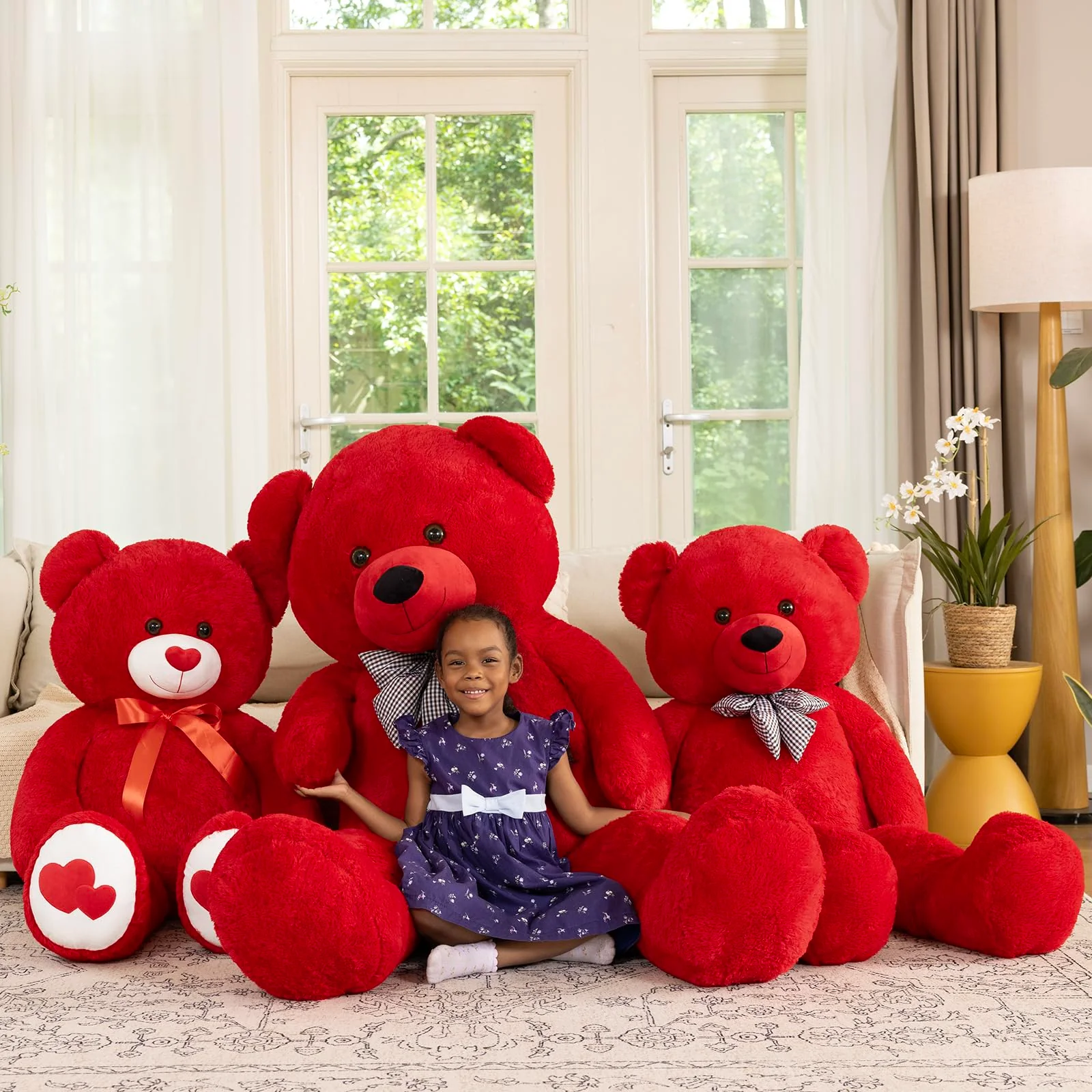 MaoGoLan Giant Teddy Bear Stuffed Animal 47inches,Red Classic Big Teddy Bear Plush Toy,Adorable and Fluffy Teddy Bear Gift for Christmas,Valentines Day,Baby Shower,Birthday,or Long Distance - Image 6