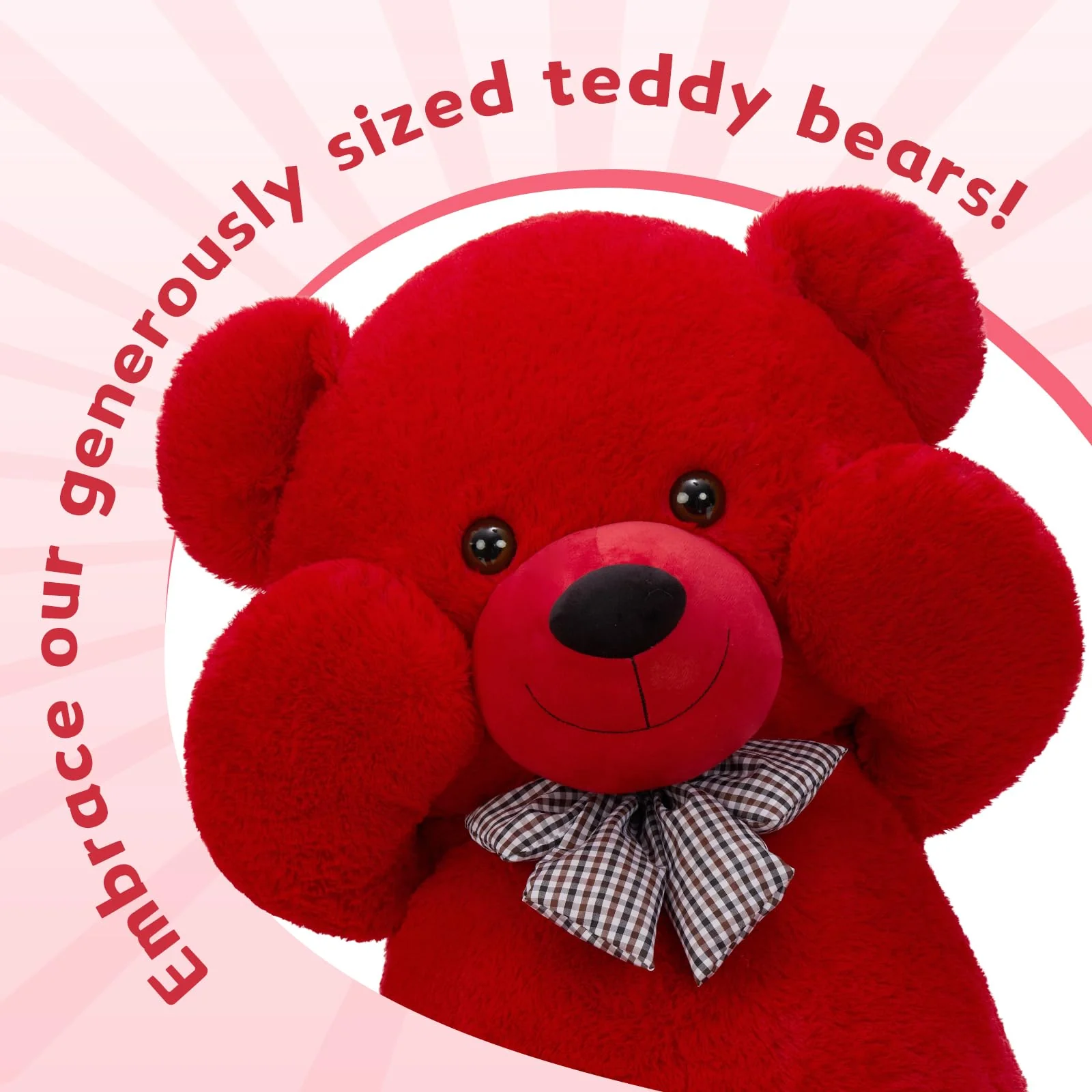 MaoGoLan Giant Teddy Bear Stuffed Animal 47inches,Red Classic Big Teddy Bear Plush Toy,Adorable and Fluffy Teddy Bear Gift for Christmas,Valentines Day,Baby Shower,Birthday,or Long Distance - Image 8