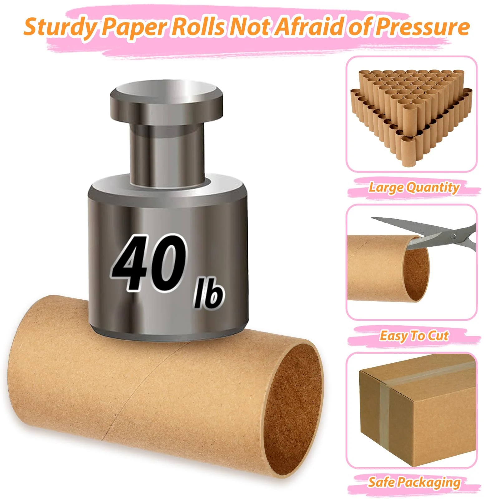 MAPVOLUT 60 PCS Craft Toilet Paper Rolls 3.94"x1.57", Thick Cardboard Tubes for Kids Crafts, Brown Craft Paper Towel Rolls for School Projects, Halloween, Thanksgiving, Christmas, Birthday Gift - Image 7