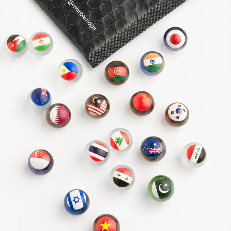 MARBLEFLAGS 3 Packs Marbles with Country Flags | 10 Random Flags Per Pack | Small World Collection - Image 6