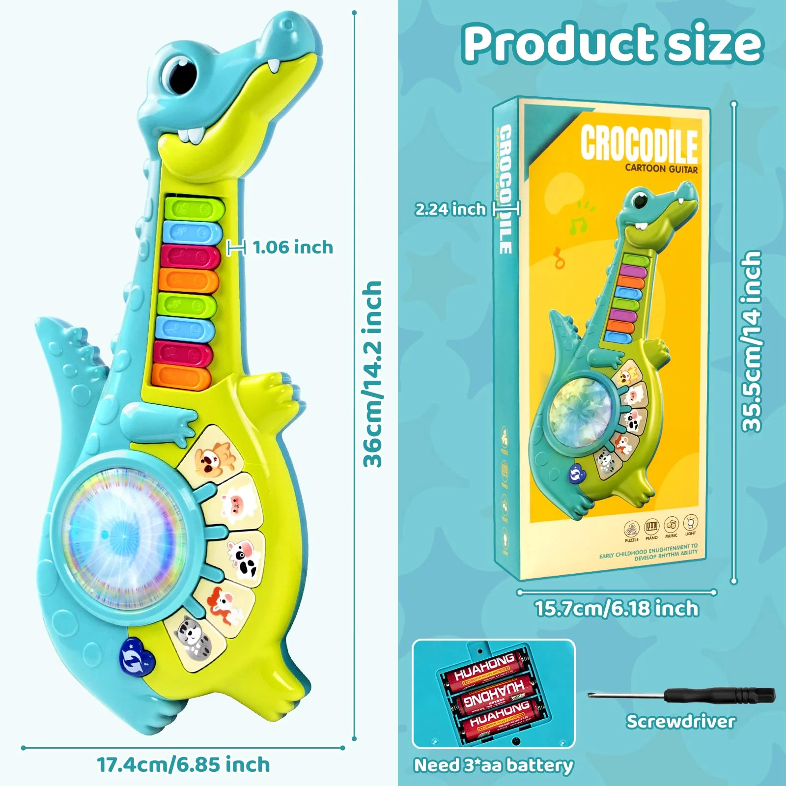 Marstone Toddler Toys for 1 Year Old Boy Gift: Baby Girl Musical Toys 12-18 Months, Educational Piano Guitar for Toddlers 1-2 with Animals and Sounds, 1st First Gift for Birthday, Christmas, Xmas - Image 2