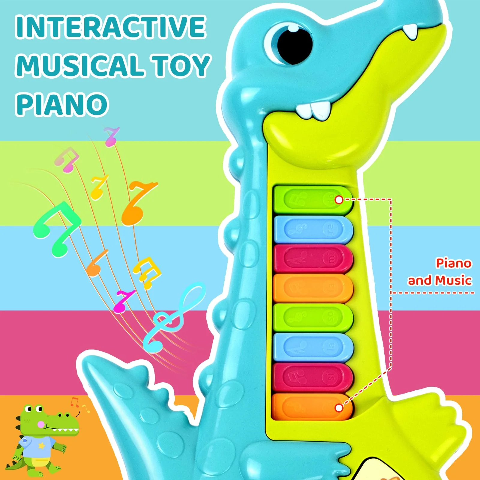 Marstone Toddler Toys for 1 Year Old Boy Gift: Baby Girl Musical Toys 12-18 Months, Educational Piano Guitar for Toddlers 1-2 with Animals and Sounds, 1st First Gift for Birthday, Christmas, Xmas - Image 5