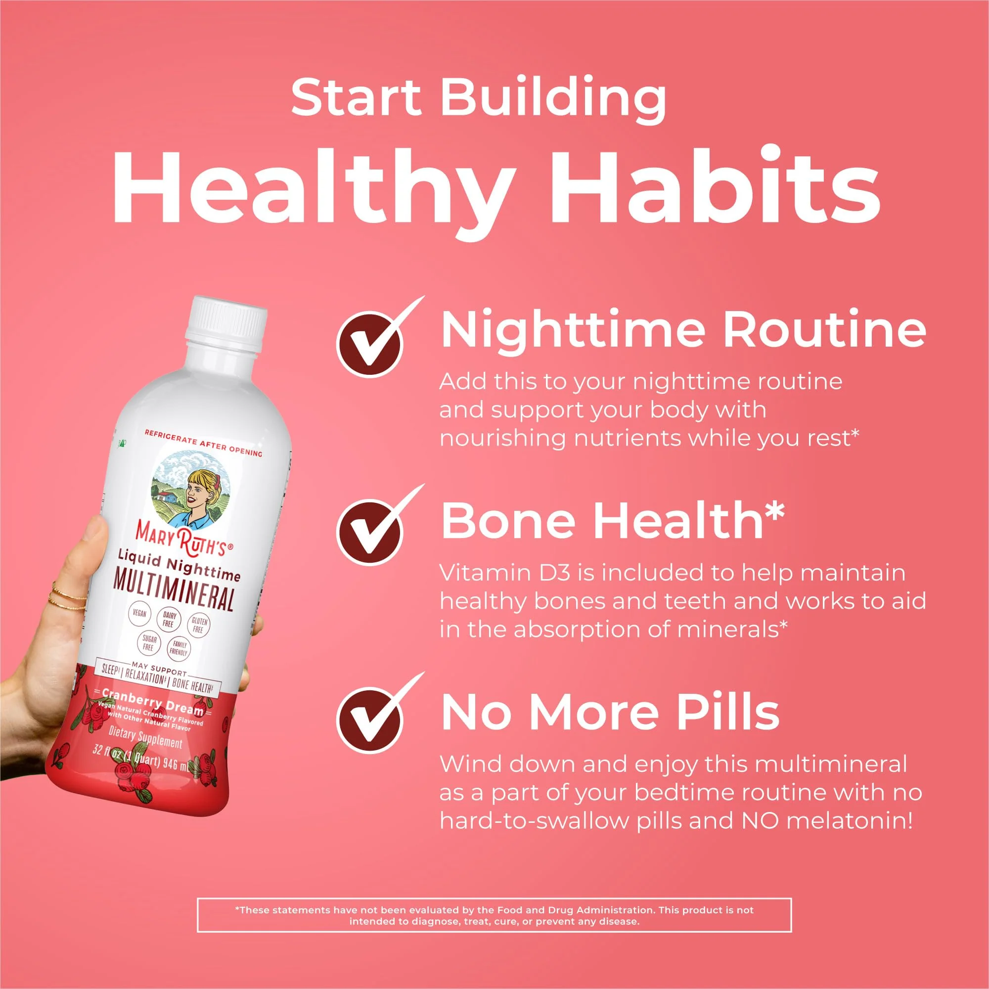MaryRuth Organics Liquid Nighttime Multimineral | No Melatonin | Bedtime Routine | Magnesium Citrate | Calcium | Zinc | Vitamin D3| Available in 4 Flavors | Vegan | Sugar Free | Gluten Free | 32 Oz - Image 7