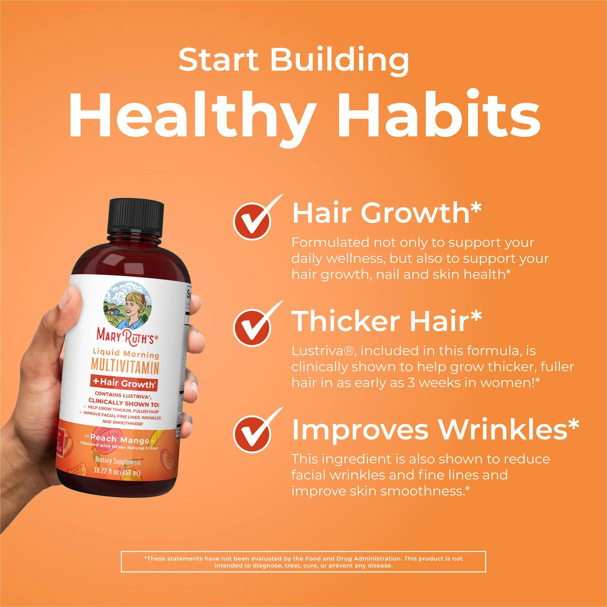 MaryRuth's Liquid Morning Multivitamin +Hair Growth (Peach Mango, 15oz) & Nighttime Multimineral (Coconut, 15oz) | Clean Label Project Verified® | Vegan, Non-GMO | Beauty, Bedtime Routine & Wellness - Image 7