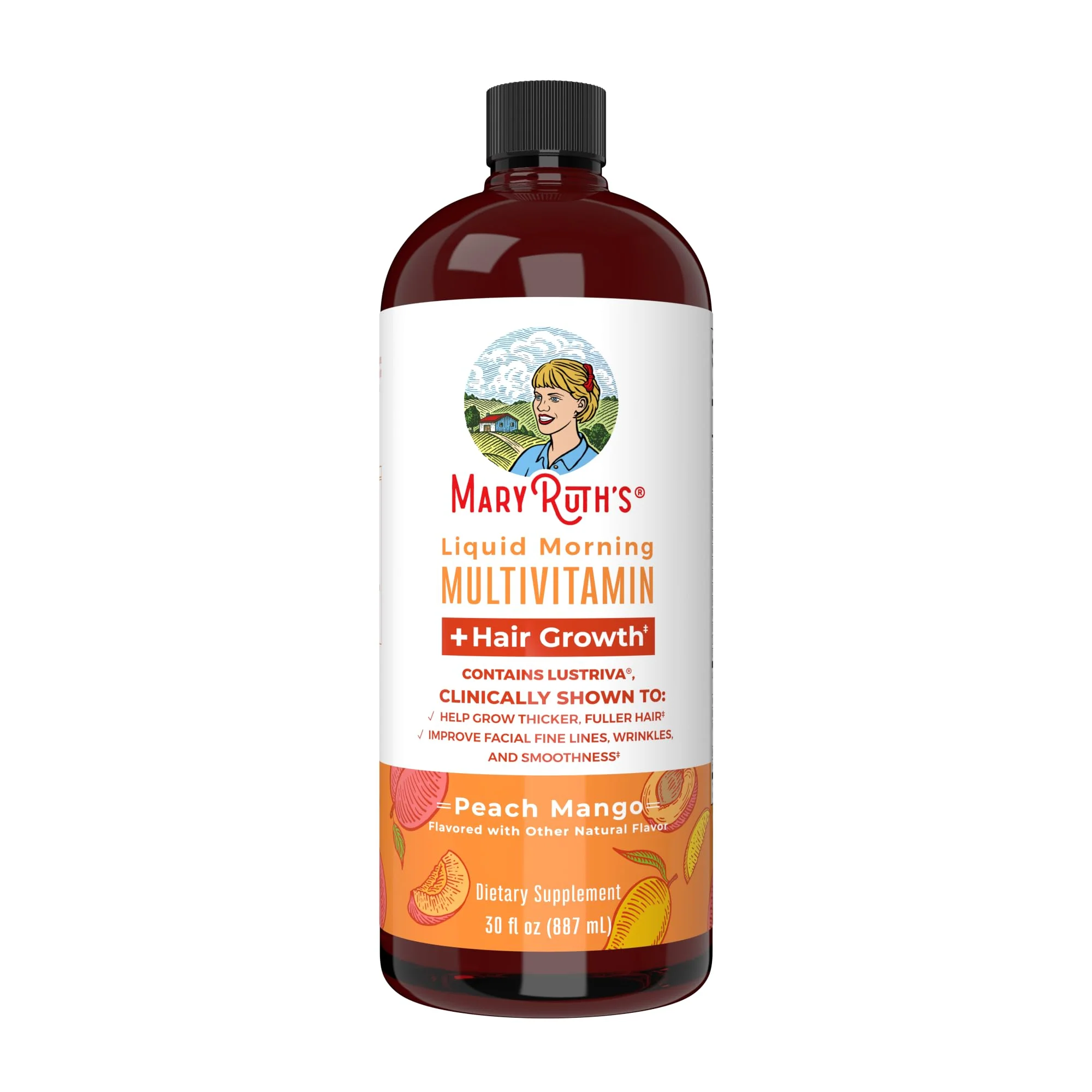 MaryRuth's Liquid Multivitamin + Hair Growth | Clinically Tested for Thicker Hair & Facial Wrinkles in Women | Biotin 10000mcg | Lustriva Hair Growth Supplements | Skin Care | Ages 18+ | 30 Fl Oz - Image 9
