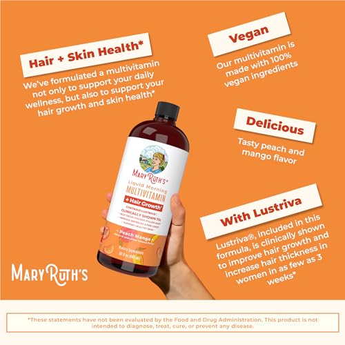 MaryRuth's Multivitamin Multimineral Supplement for Women + Hair Growth Vitamins | with Lustriva & Chromium Picolinate 1000mcg | Thicker Hair, Wrinkles, Fine Lines, Skin Care | Ages 18+ | 30 Fl Oz - Image 9