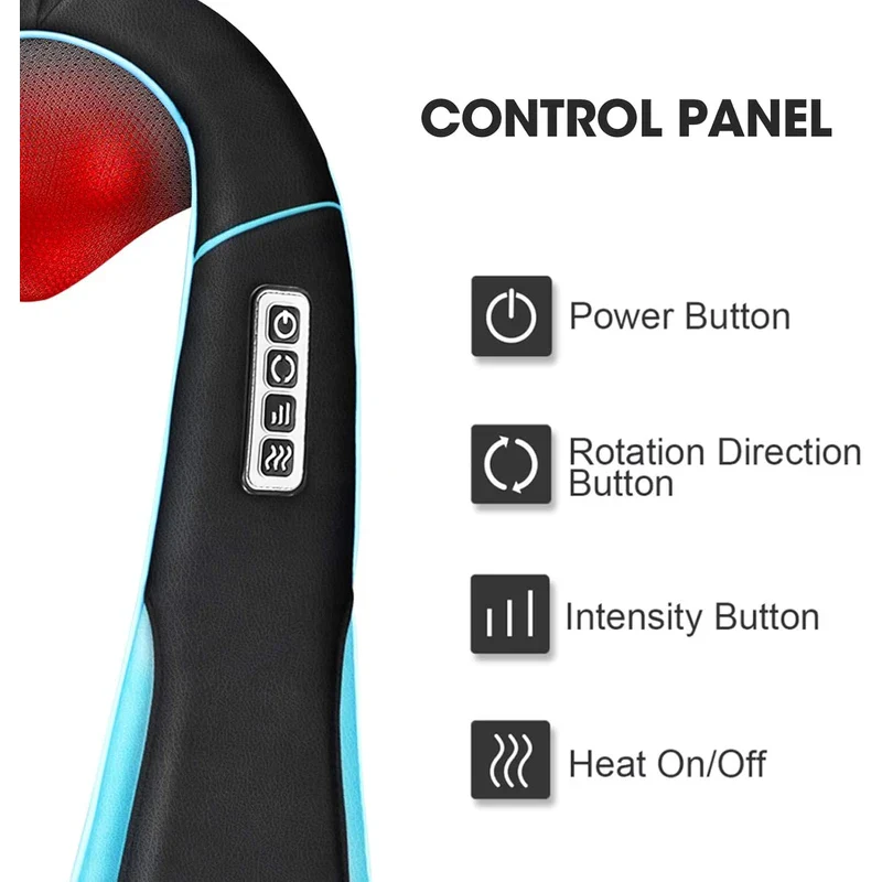 Massager with Heat - Deep Tissue Kneading Electric Back Massage for Neck, Back, Shoulder, Waist, Foot - Shiatsu Full Body Massage, Relax Gift for Her/Him/Friend/Dad/Mom - Image 5