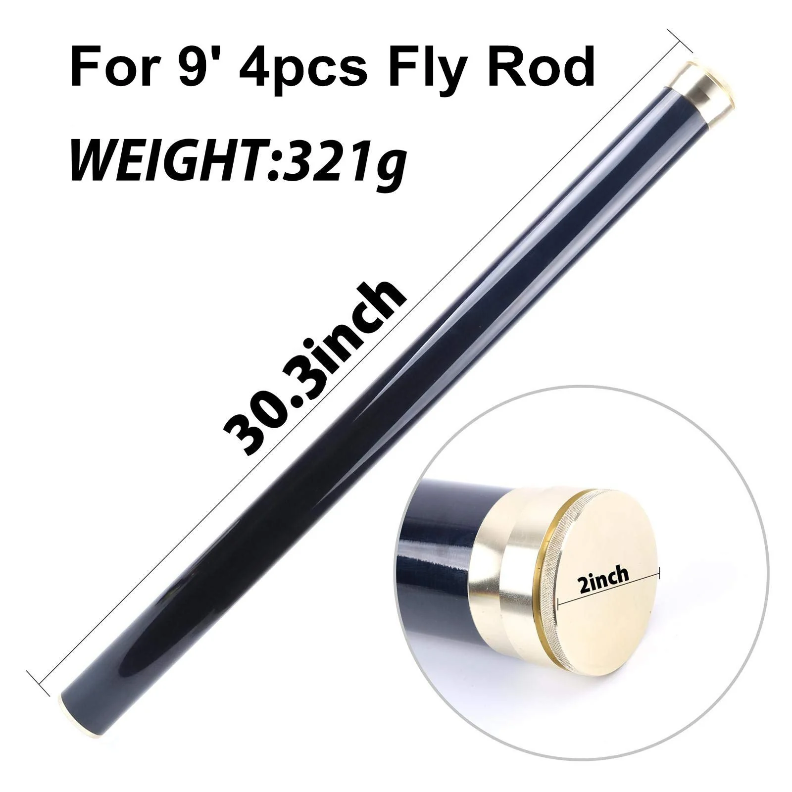 Maxcatch Carbon Fiber Fly Fishing Rod Travel Tube(Case) with Aluminum Cap – fits Any 9ft/10ft 4pcs Fly Rod (Carbon Rod Tube, 33.46''(for 10ft 4pcs Fly Rod)) - Image 5